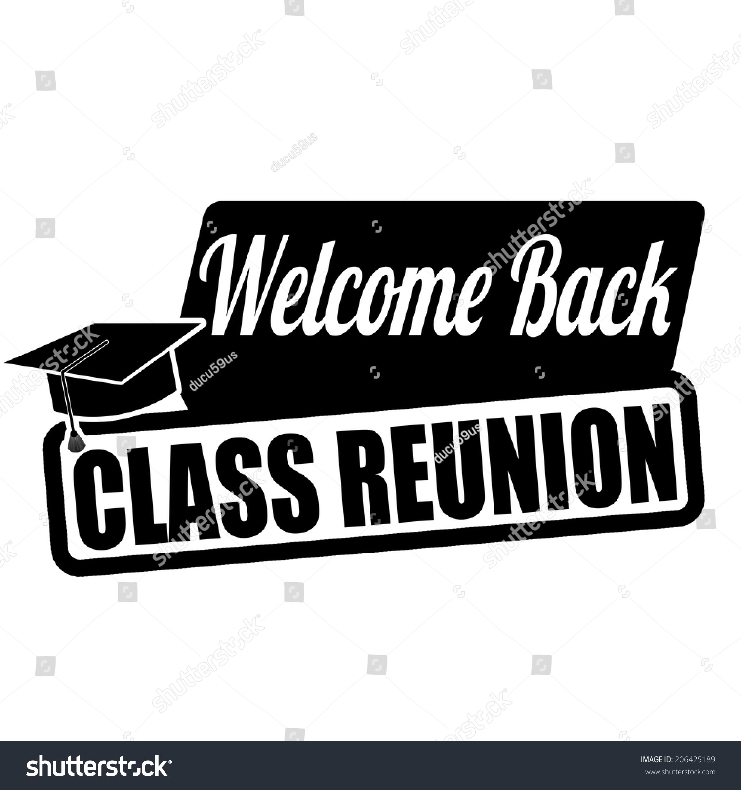 Welcome Back Class Reunion Label Stamp Stock Vector (Royalty Free ...