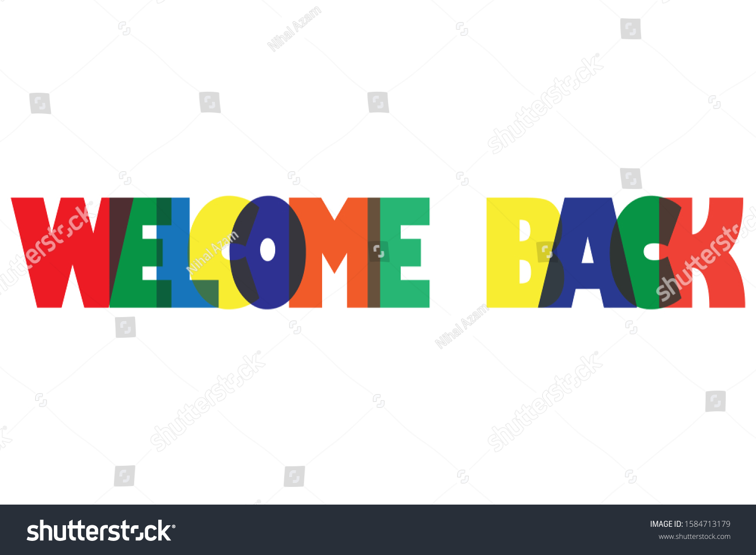 Welcome Back Colourfull Lettering Typographic Two Stock Vector (Royalty ...