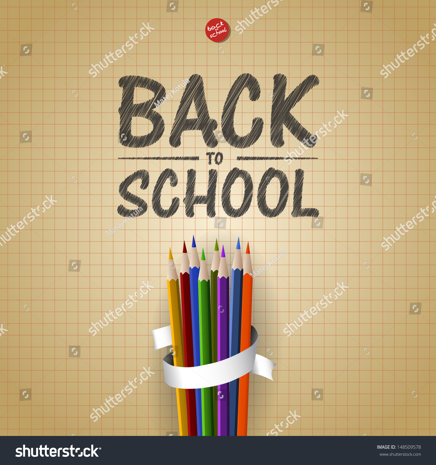 Welcome Back School Background Colorful Pencils Stock Vector (Royalty ...