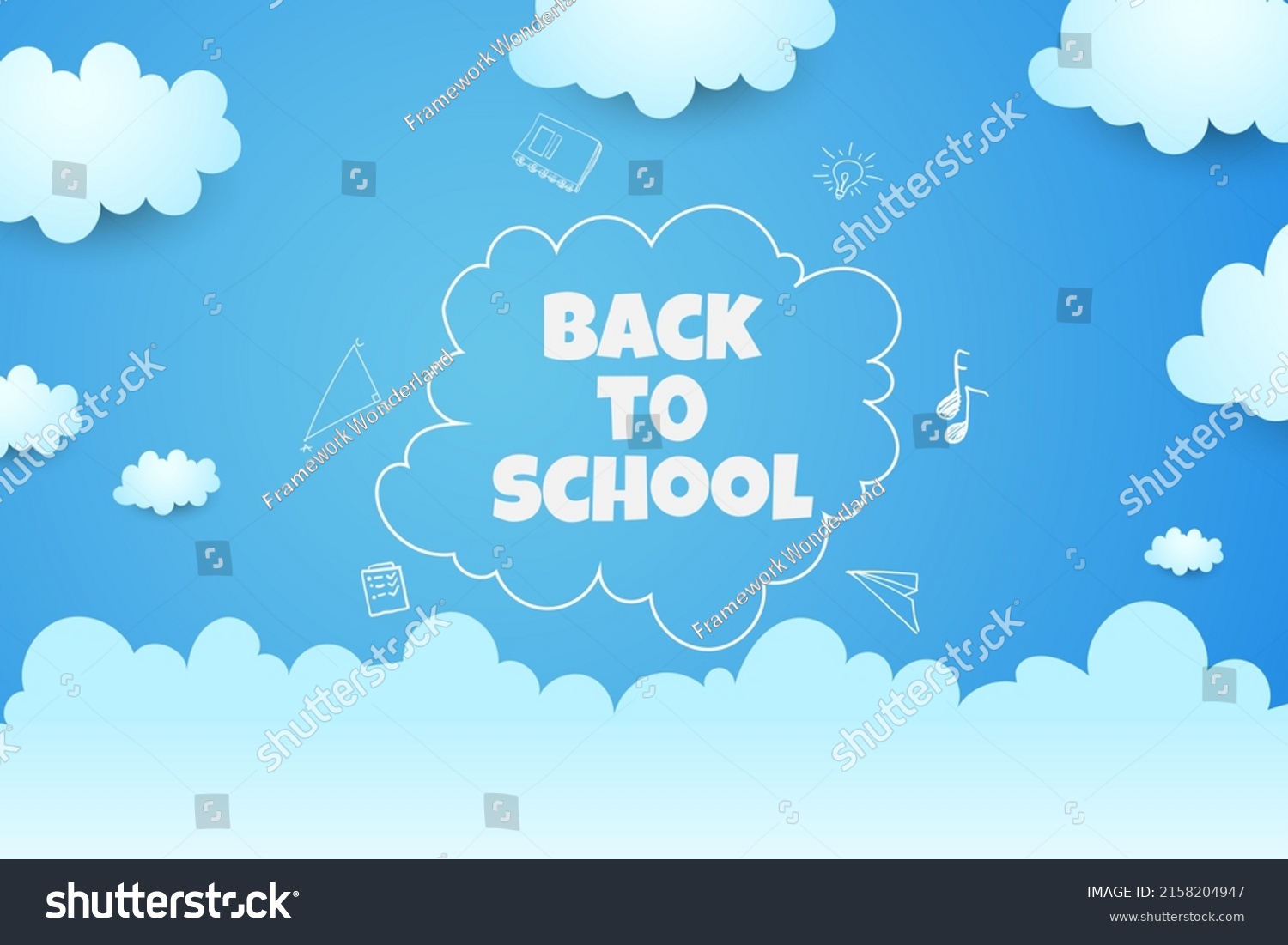 Welcome Back School Beautiful Blue Sky Stock Vector (Royalty Free ...