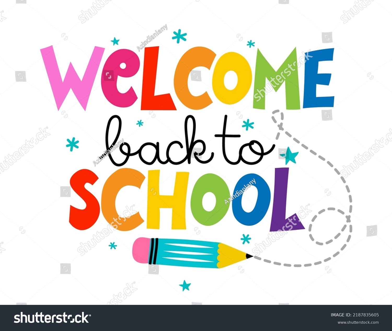 SVG of Welcome back to school - colorful typography design. Good for clothes, gift sets, photos or motivation posters. svg