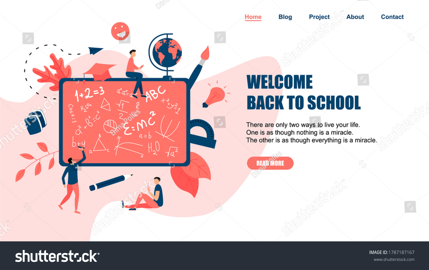 Vektor Stok Welcome Back School Concept School Board (Tanpa Royalti ...