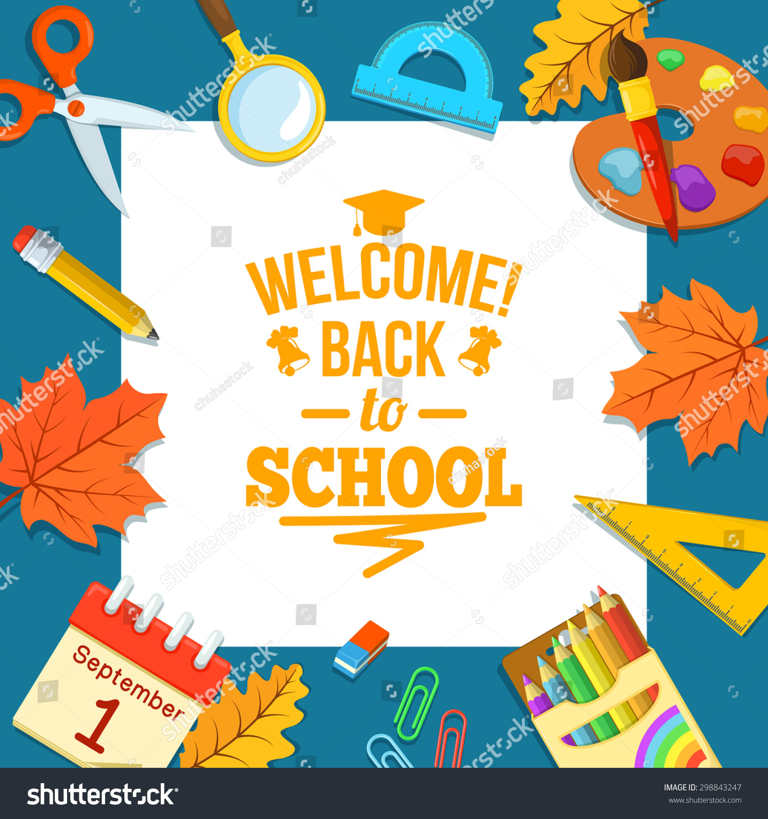 Welcome Back School Education Background Design Stock Vector Royalty Free