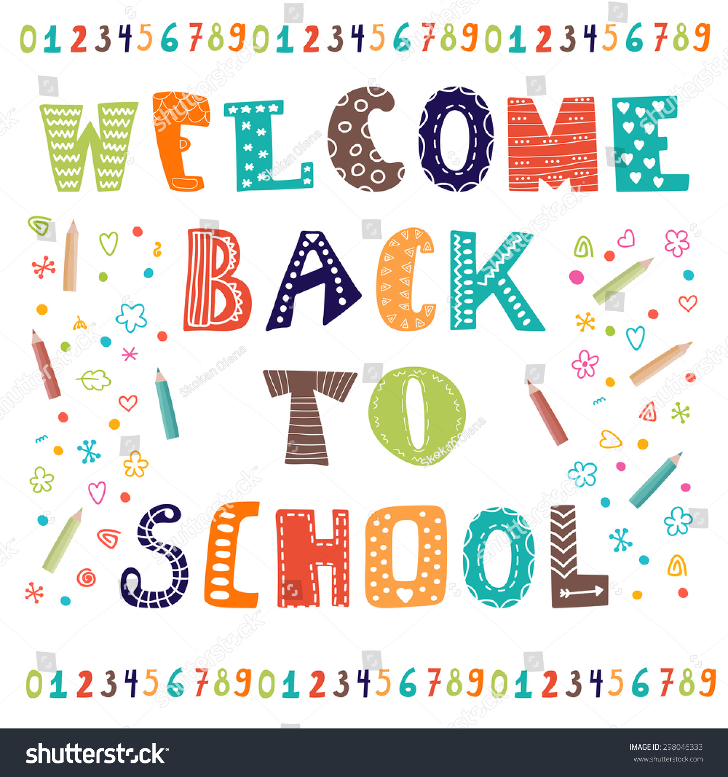 Welcome Back School Greeting Card Back Stock Vector 298046333 Shutterstock Welcome Back To School Postcard Template