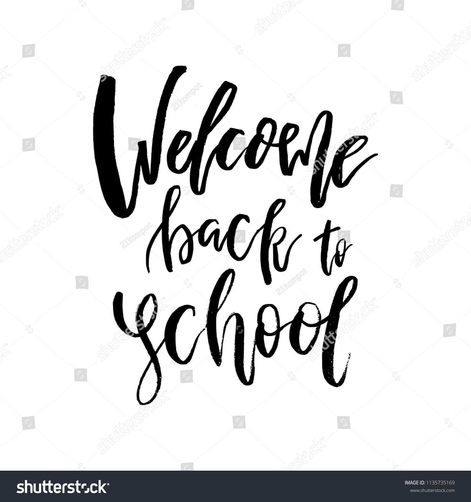 Welcome Back School Lettering Text Logo Stock Vector (Royalty Free ...