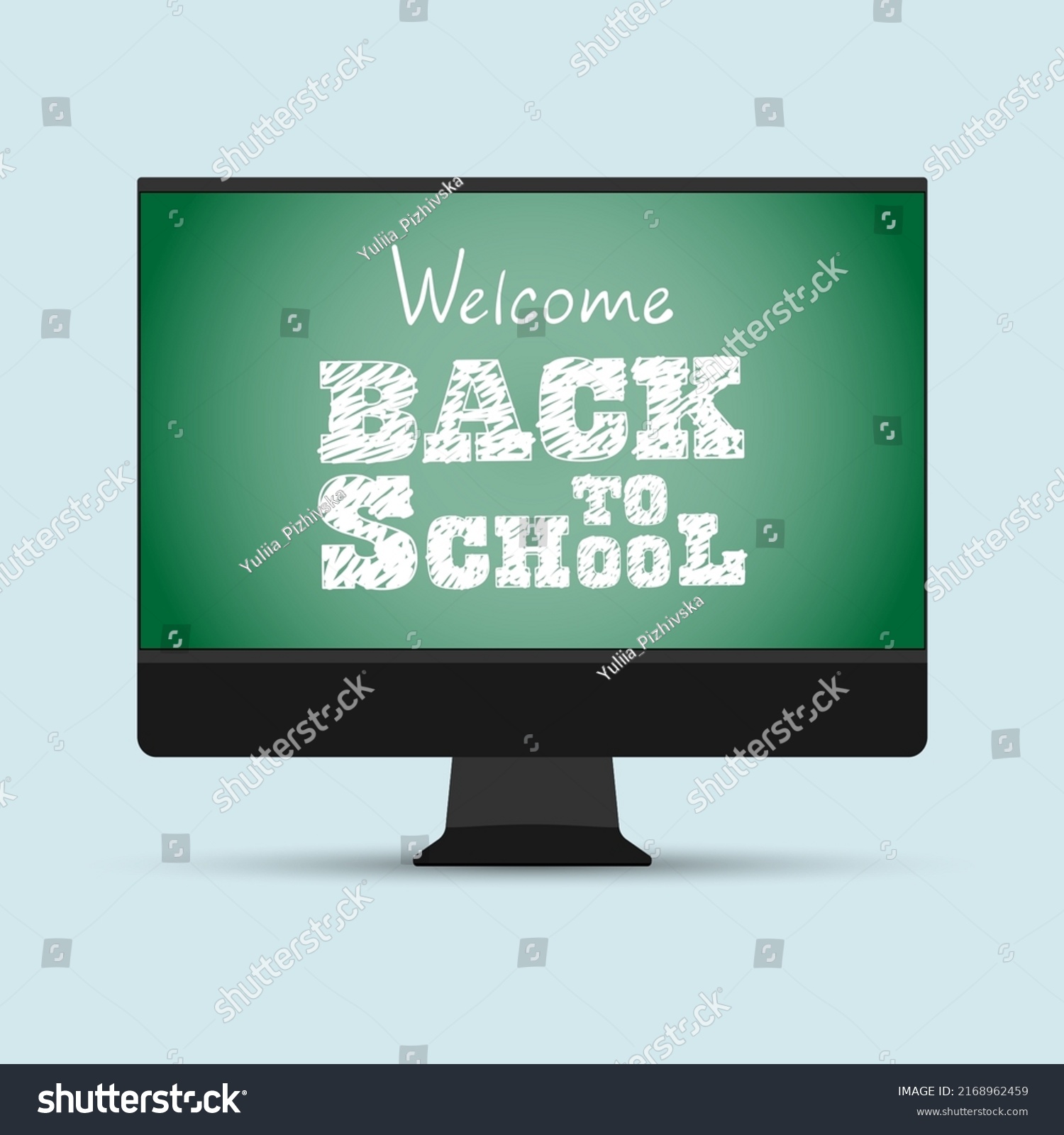 Welcome Back School Online Learning Stock Vector (Royalty Free ...