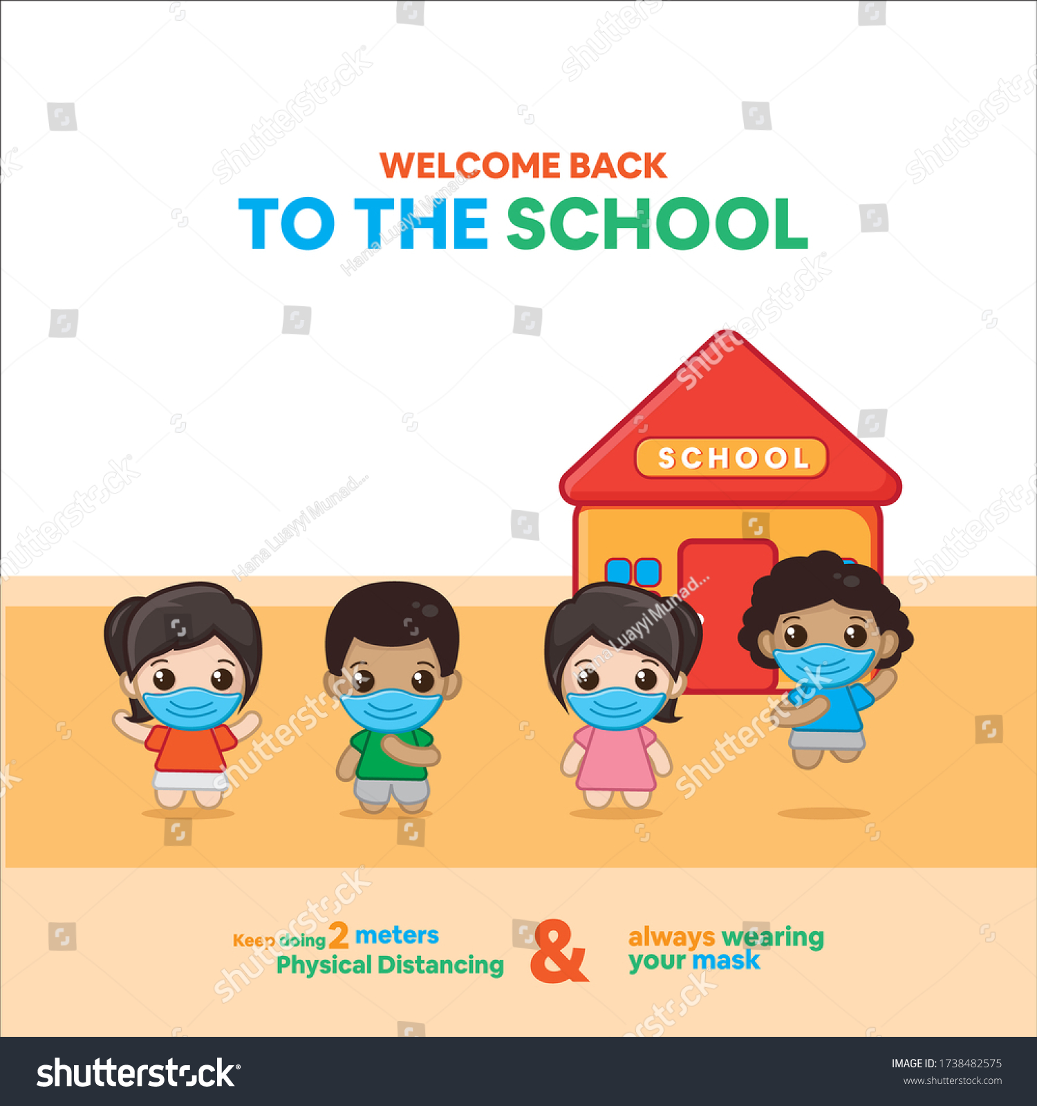 Welcome Back School New Normal Infographic Stock Vector Royalty Free