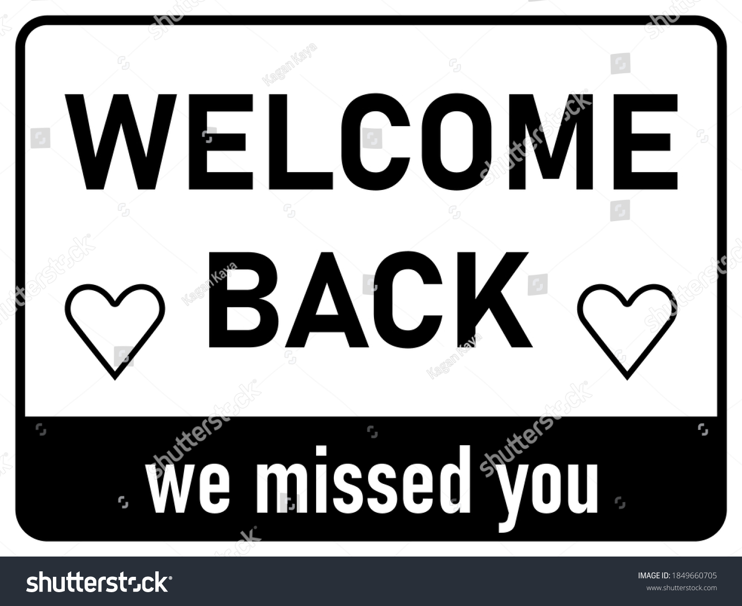 Welcome Back We Missed You Horizontal Stock Vector (Royalty Free ...