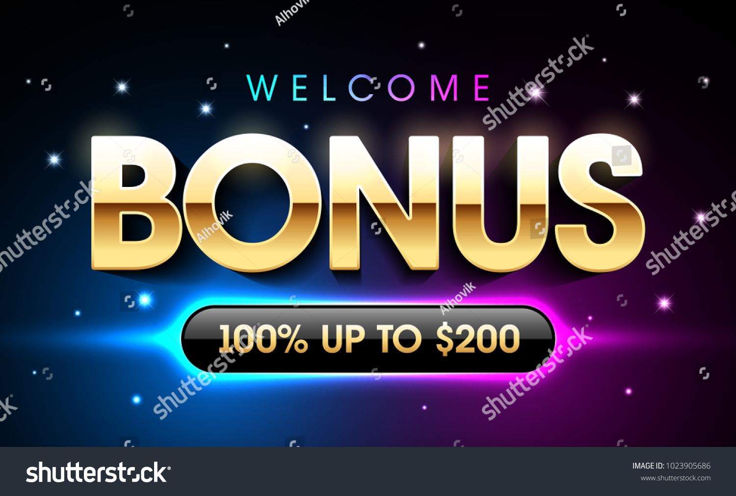 Welcome Bonus Gambling Casino Games Banner Stock Vector Royalty Free