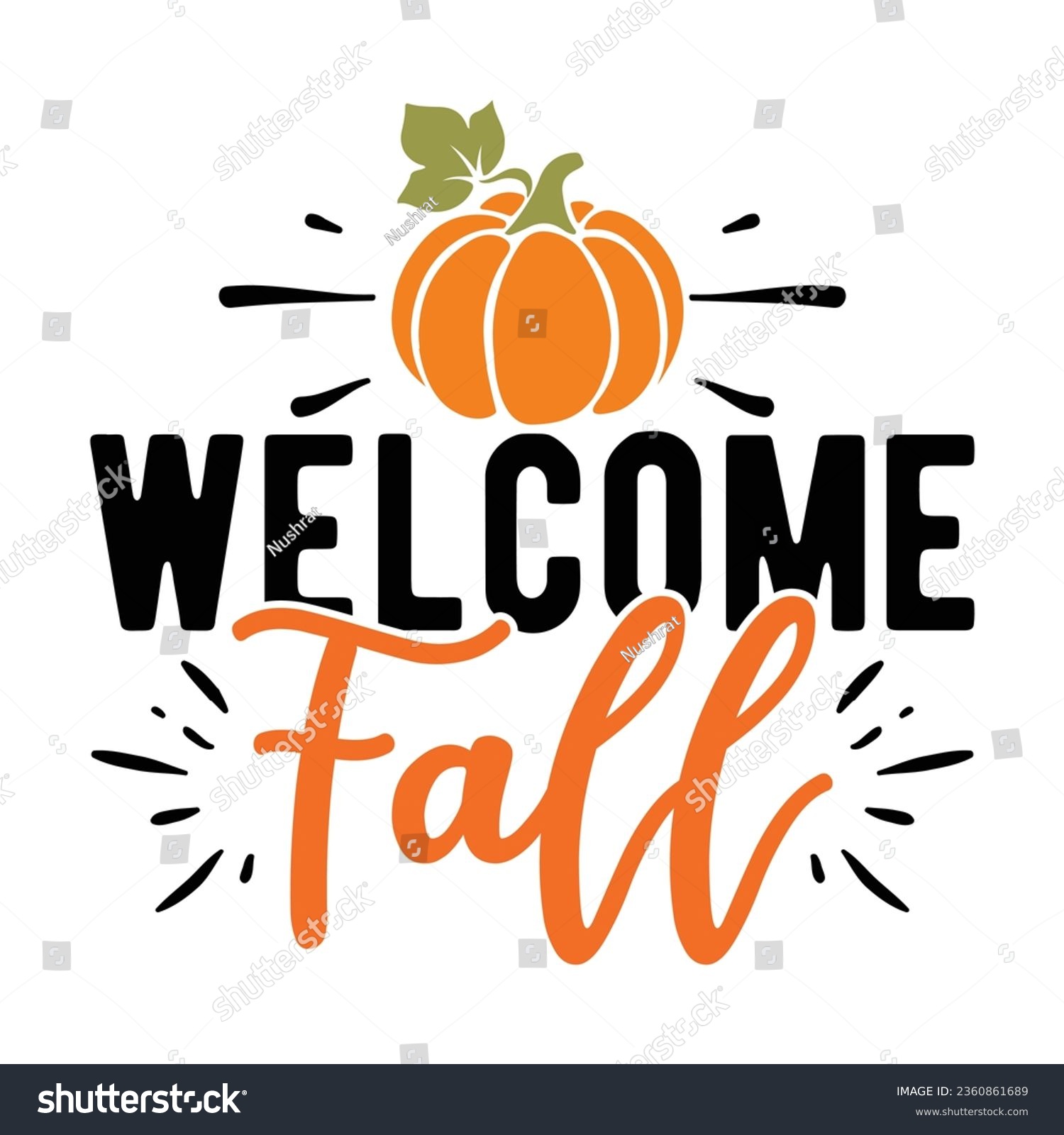 SVG of Welcome Fall,  New Fall SVG Design Vector file svg