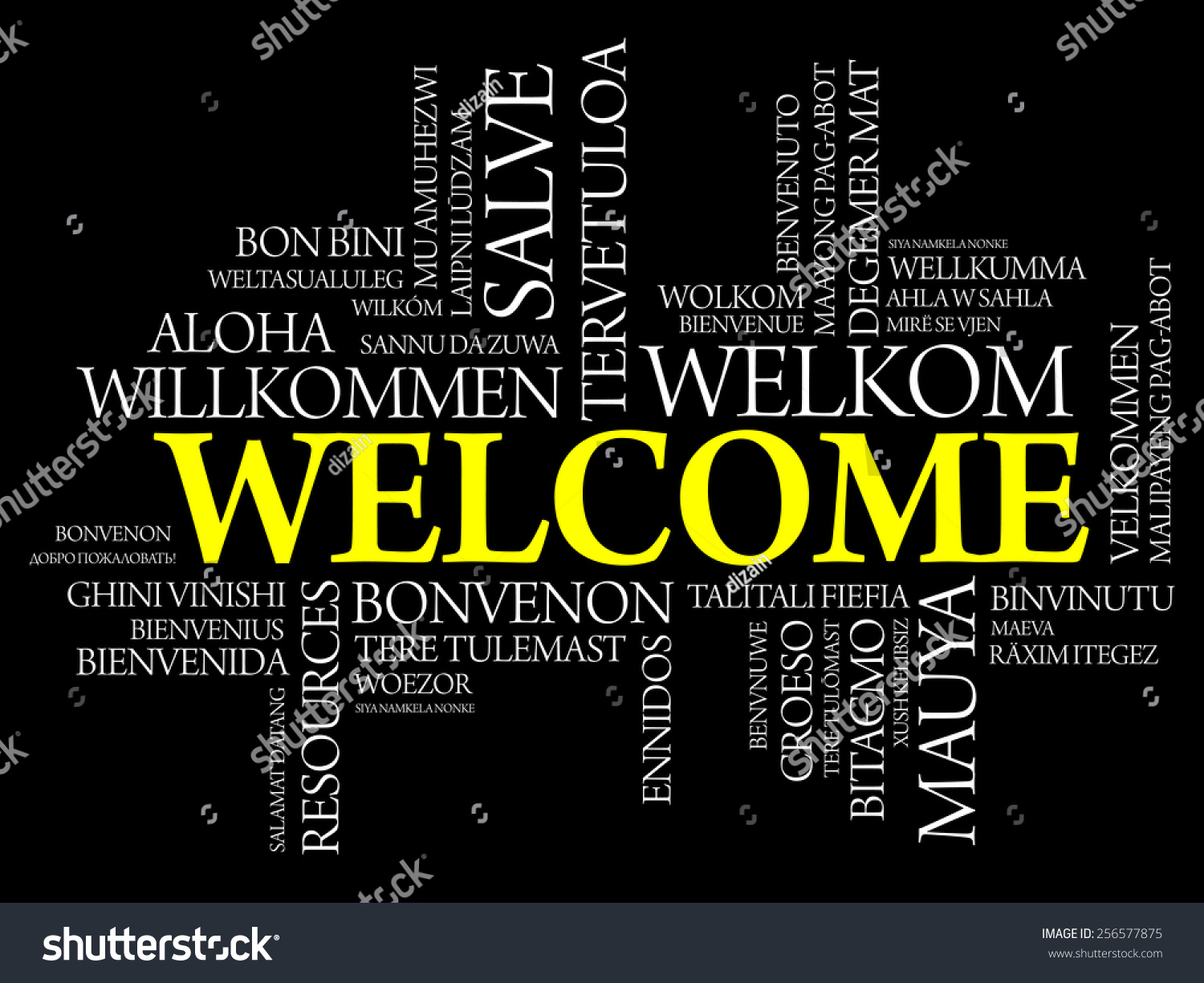 Welcome In Different Languages Word Cloud, Business Concept Stock ...