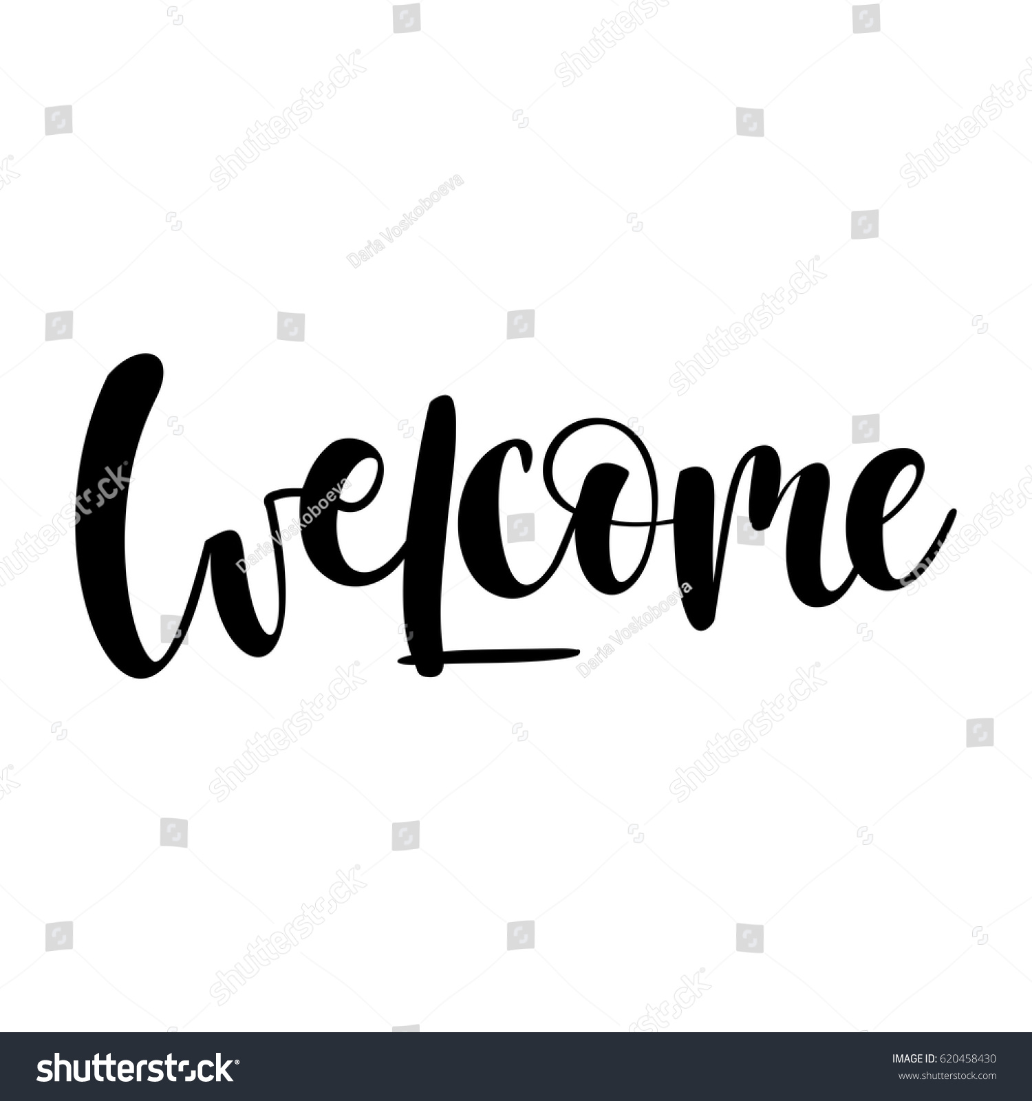 Welcome Lettering Sign Stock Vector (Royalty Free) 620458430 | Shutterstock
