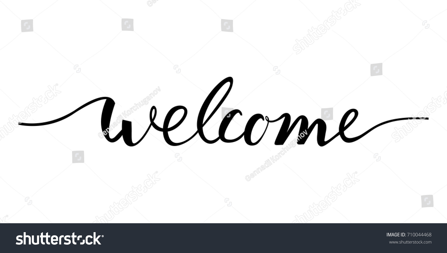 Welcome Lettering Text Modern Calligraphy Style Stock Vector (Royalty ...