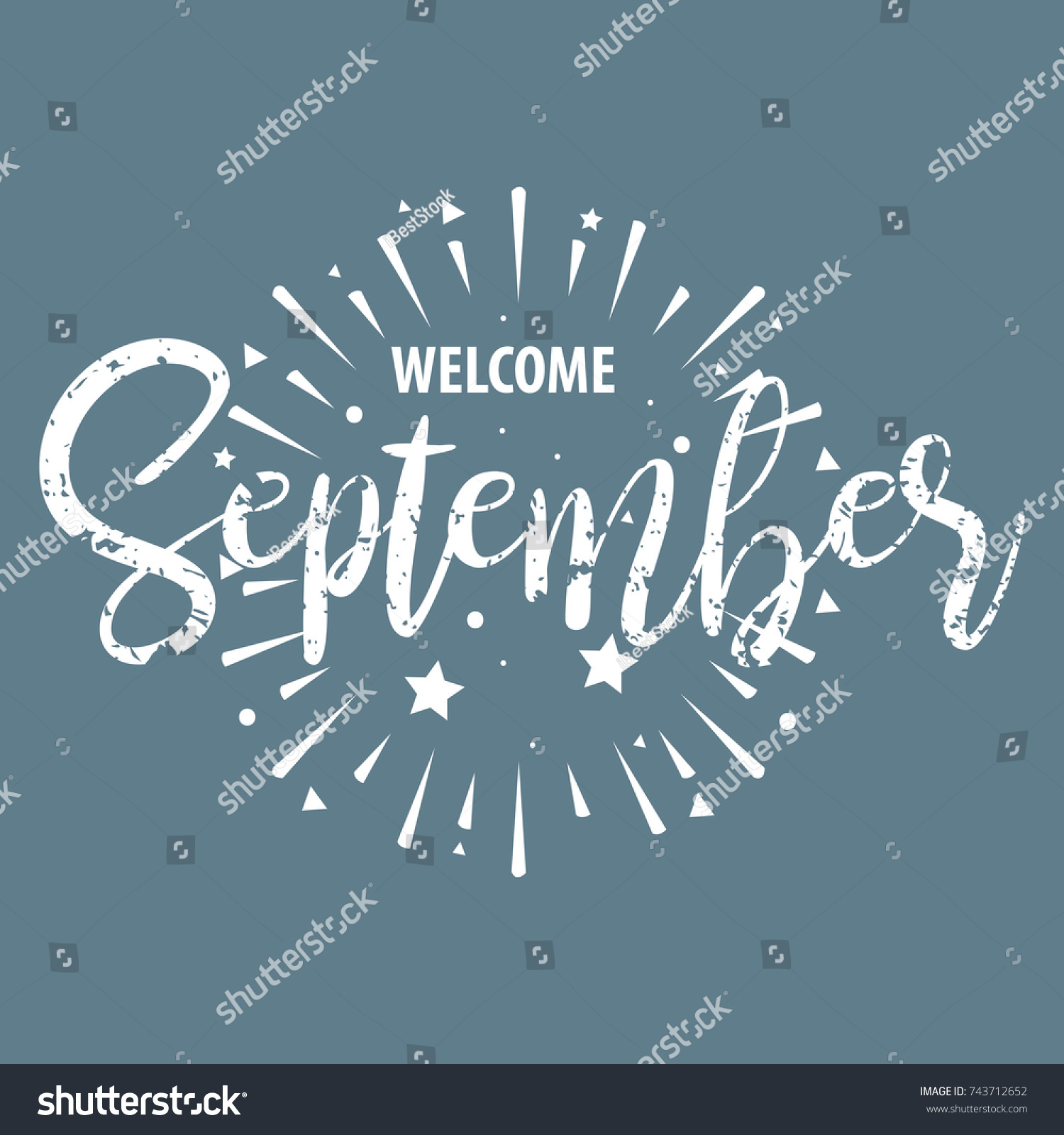 September Grunge Design Vector Stock Vector (Royalty