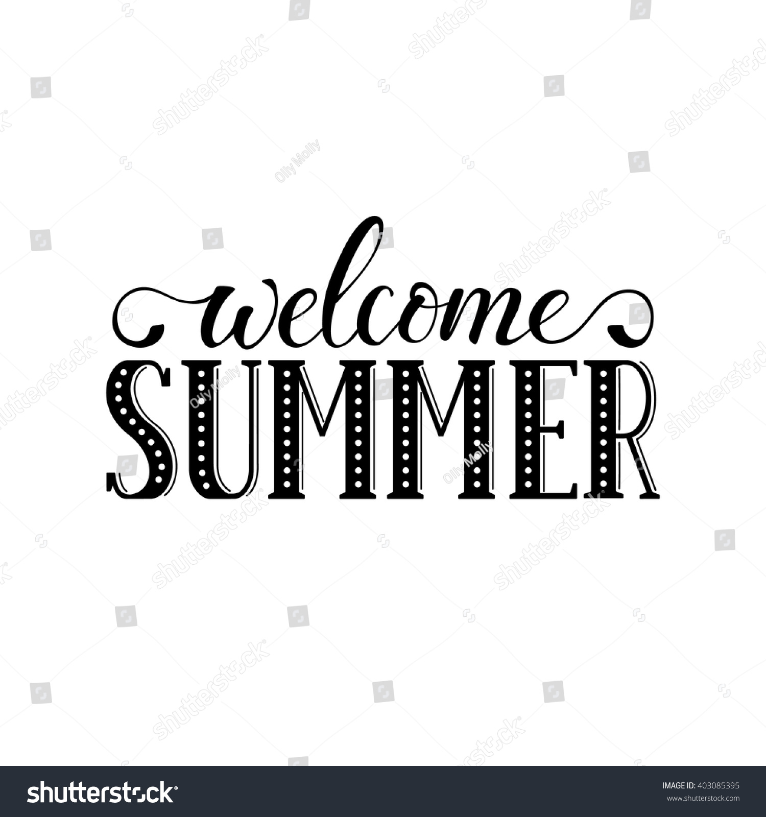 Welcome Summer Wording Isolated On White Stock Vector (Royalty Free ...