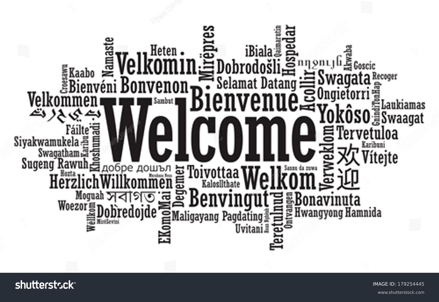 Welcome Tag Cloud Vector Format Stock Vector (Royalty Free) 179254445 ...