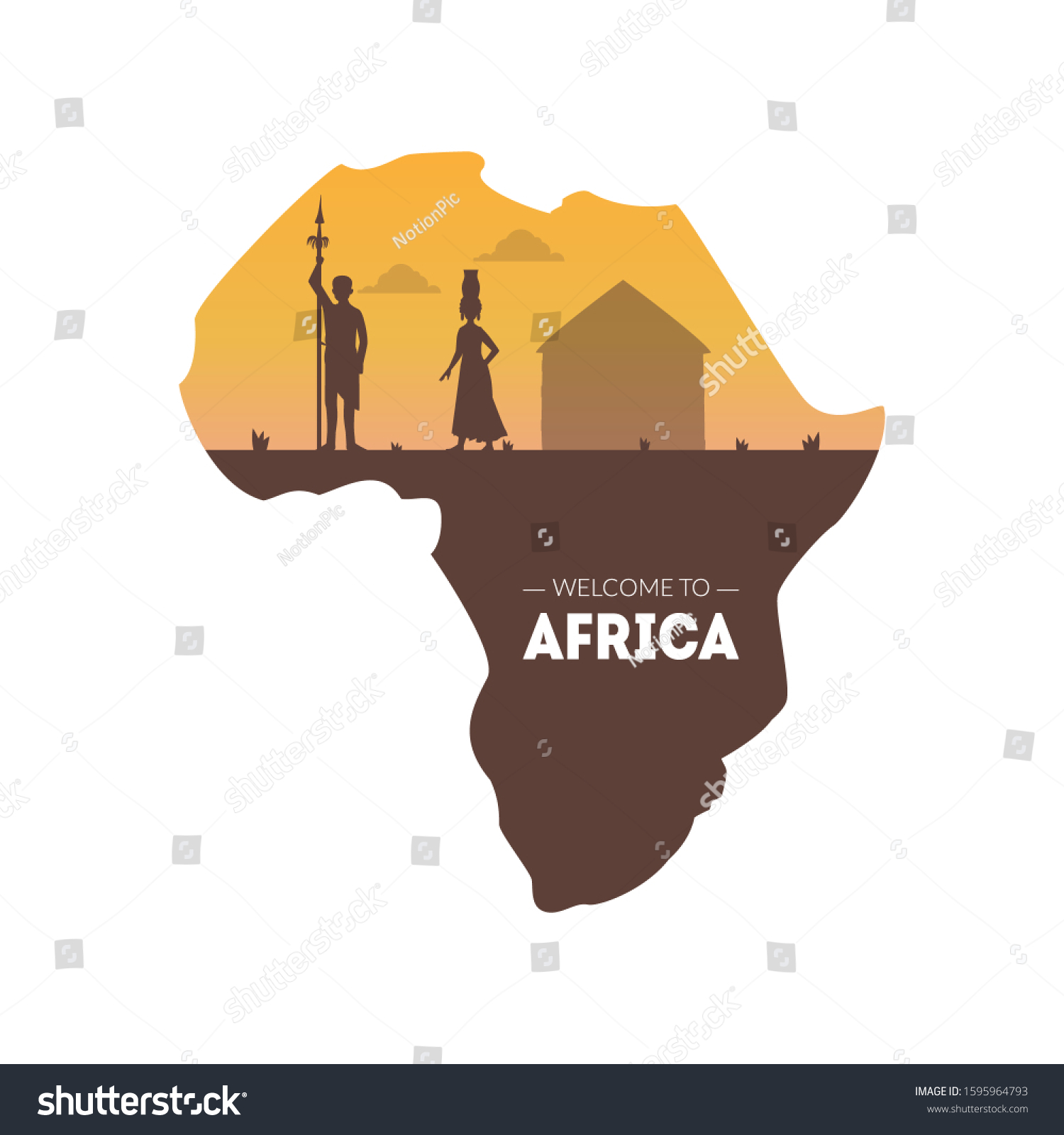 Welcome Africa Banner Template African Map: Stock-Vektorgrafik Intended For Welcome Banner Template