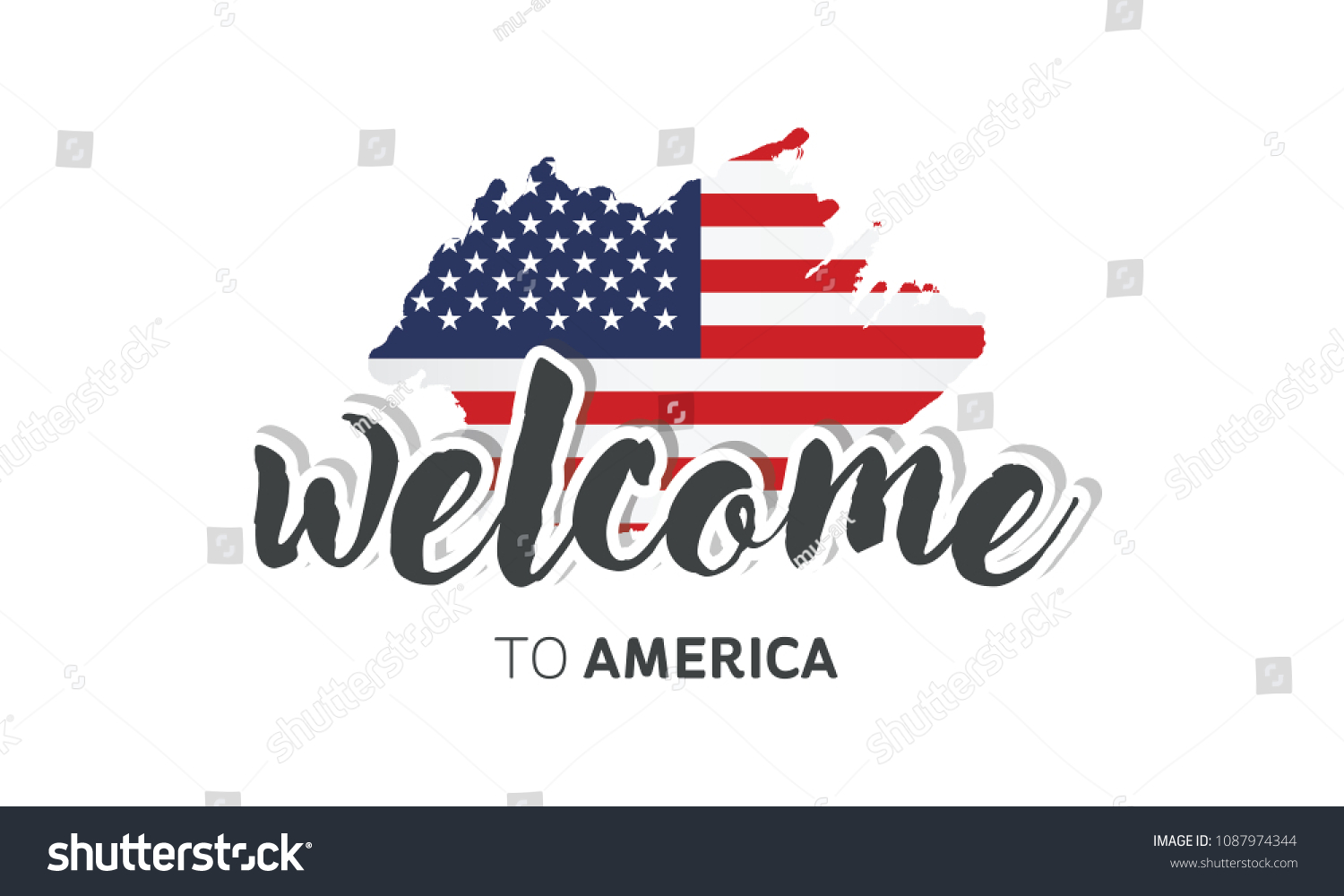 America Flag Sign Logo Icon Stock Vector (Royalty Free