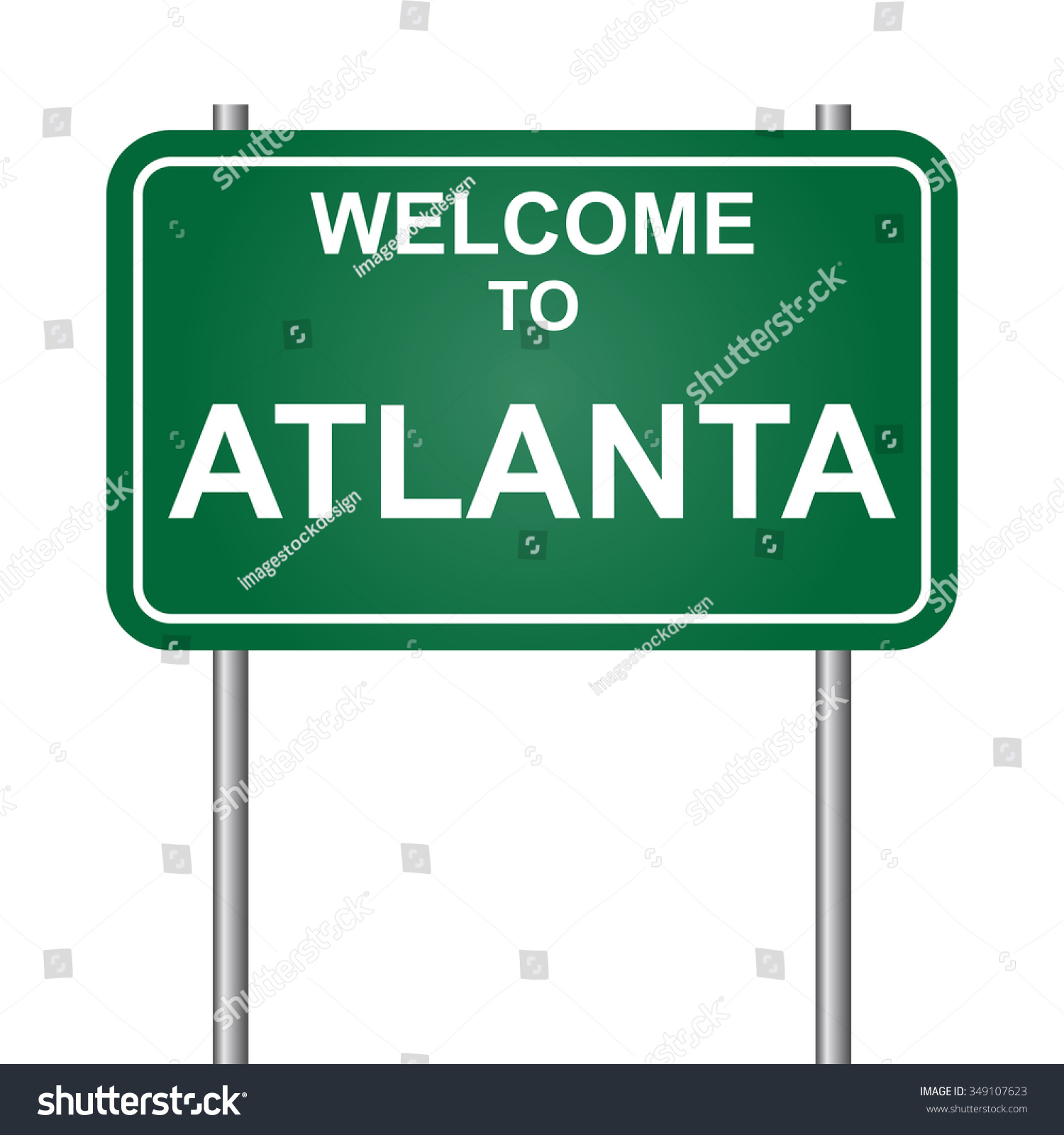 Welcome Atlanta Vector Stock Vektorgrafik Lizenzfrei 349107623