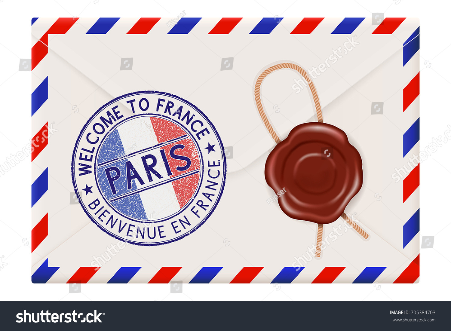 Welcome France Colored Tourist Stamp Paris Stock Vector 705384703 ...