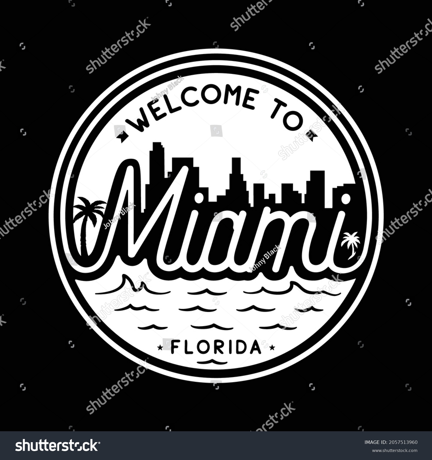 Welcome Miami Vector Design Template Miami Stock Vector (Royalty Free ...