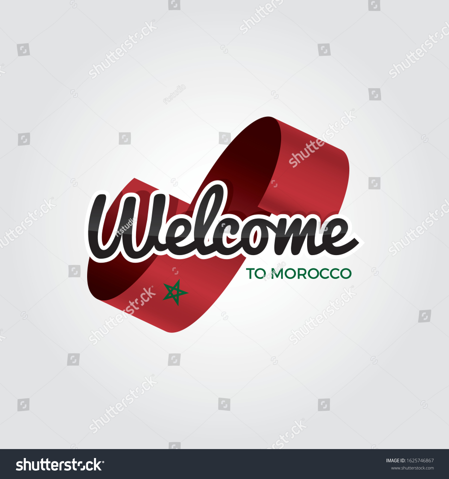 Welcome Morocco Symbol Flag Simple Modern Stock Vector (Royalty Free ...