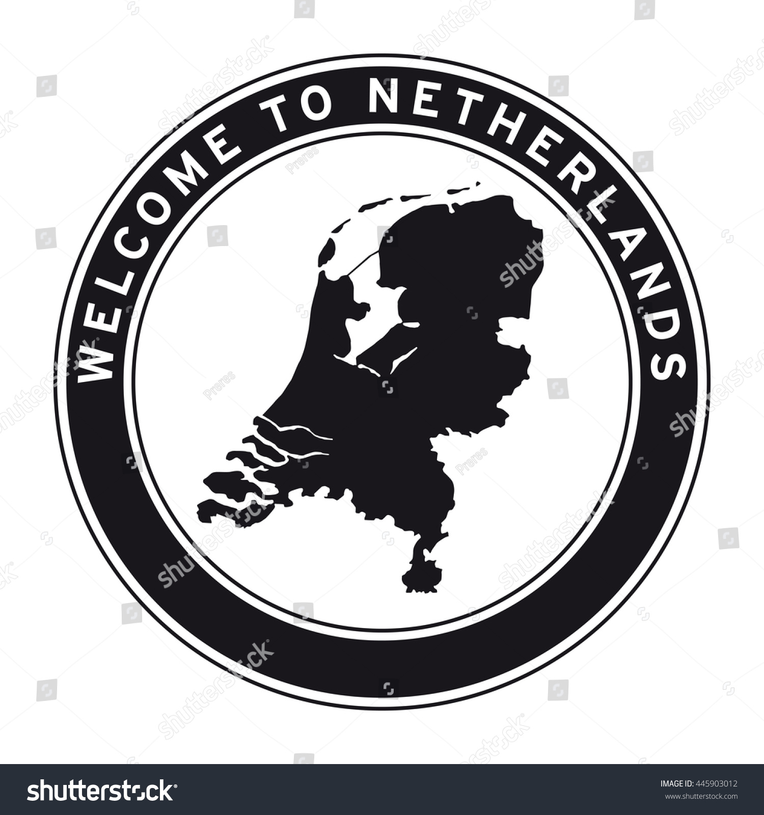Welcome Netherlands Vector Logo Sticker Button Stock Vector (Royalty ...