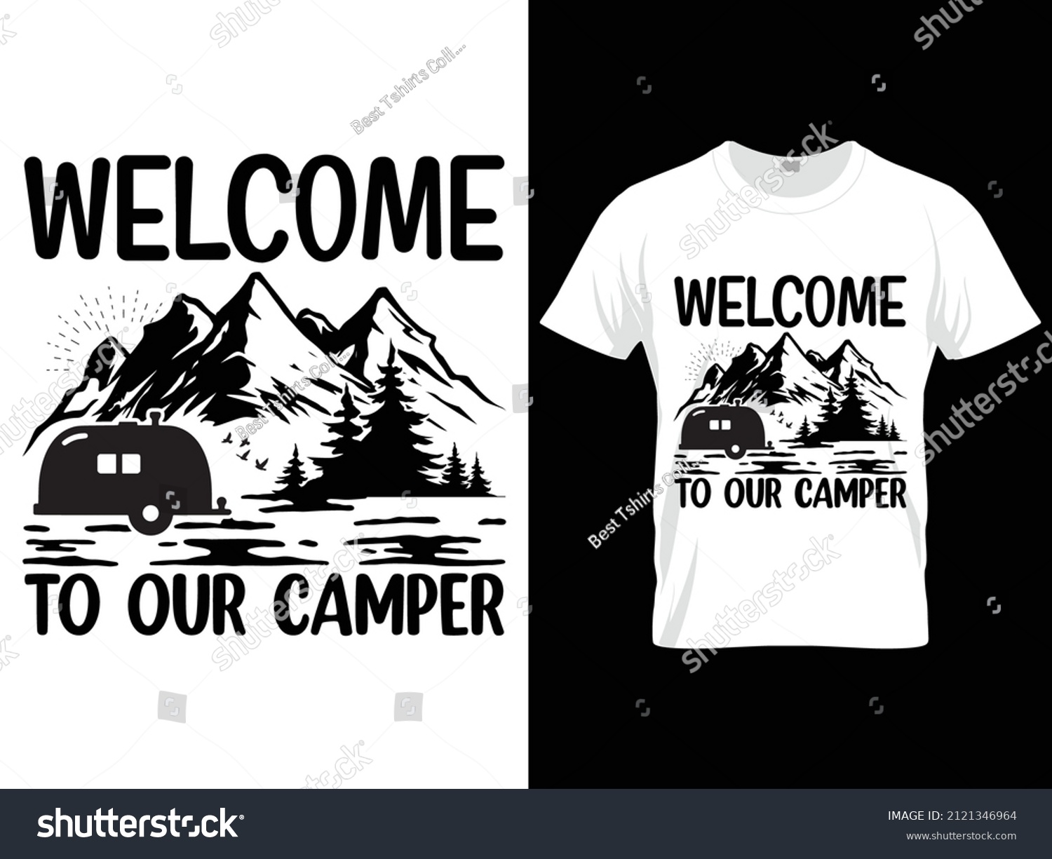 SVG of Welcome to our camper svg t-shirt design svg