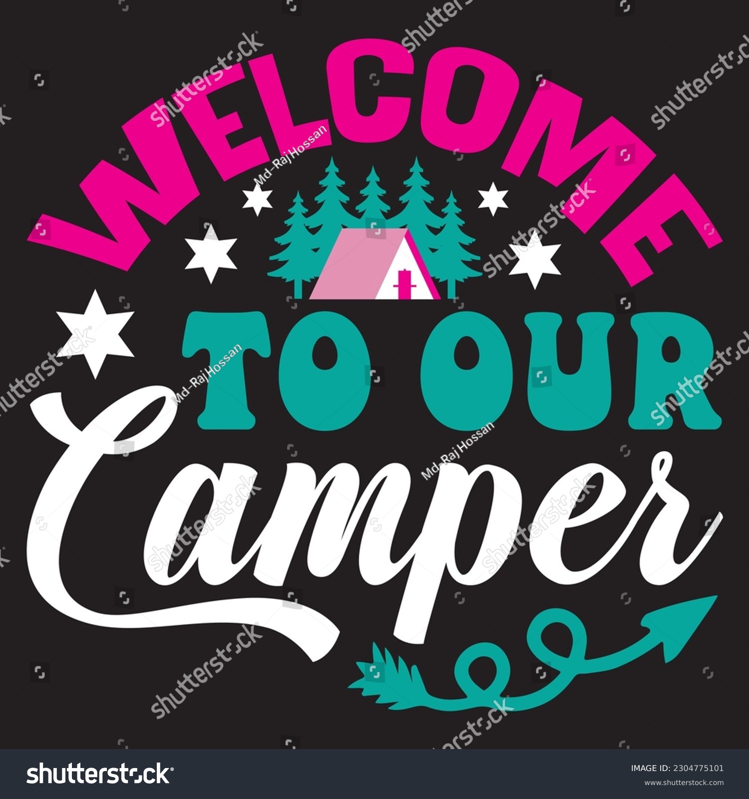 SVG of Welcome to Our Camper T-shirt Design Vector File svg