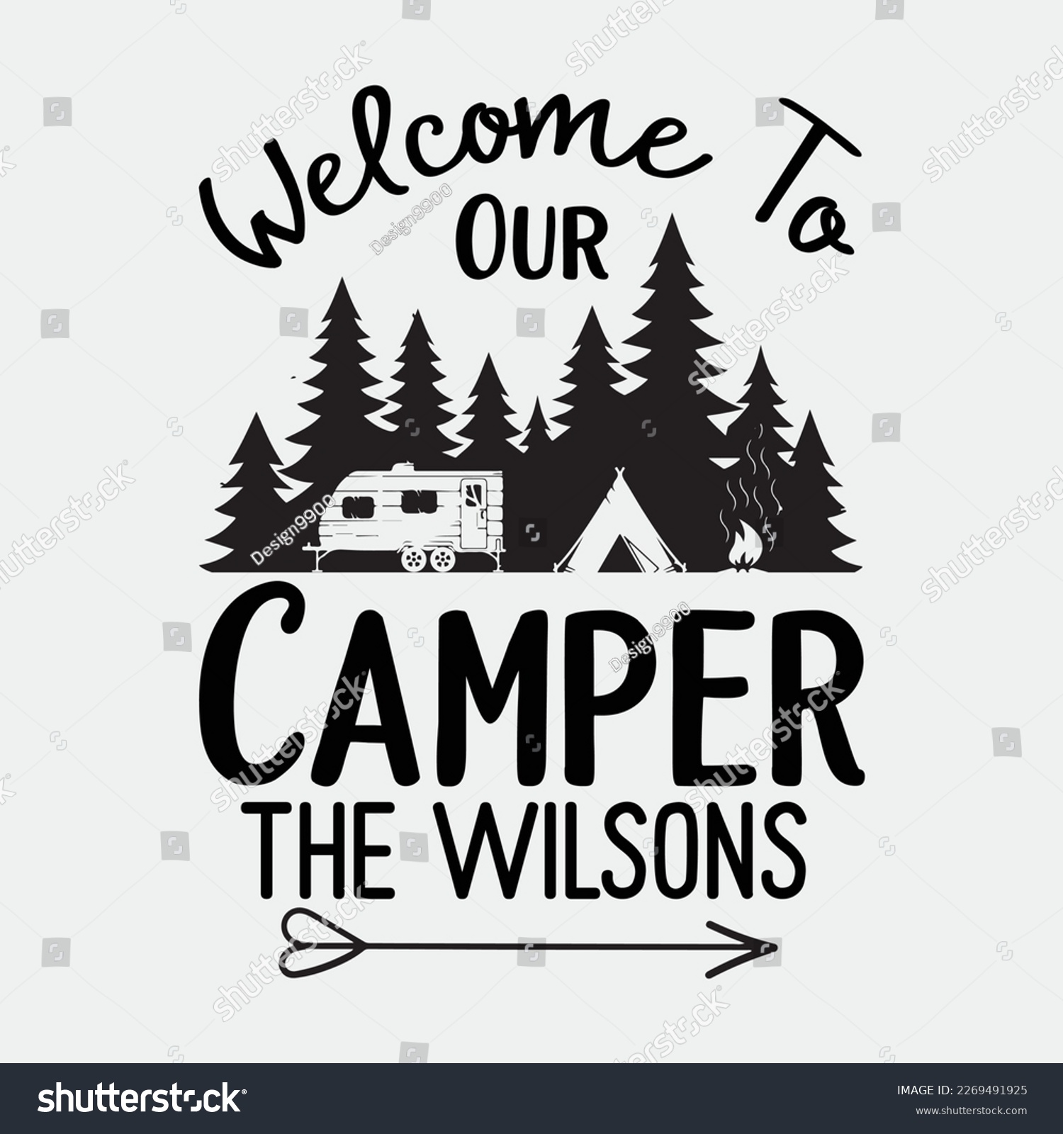 SVG of Welcome to our camper the wilsons svg digital cutting Files svg