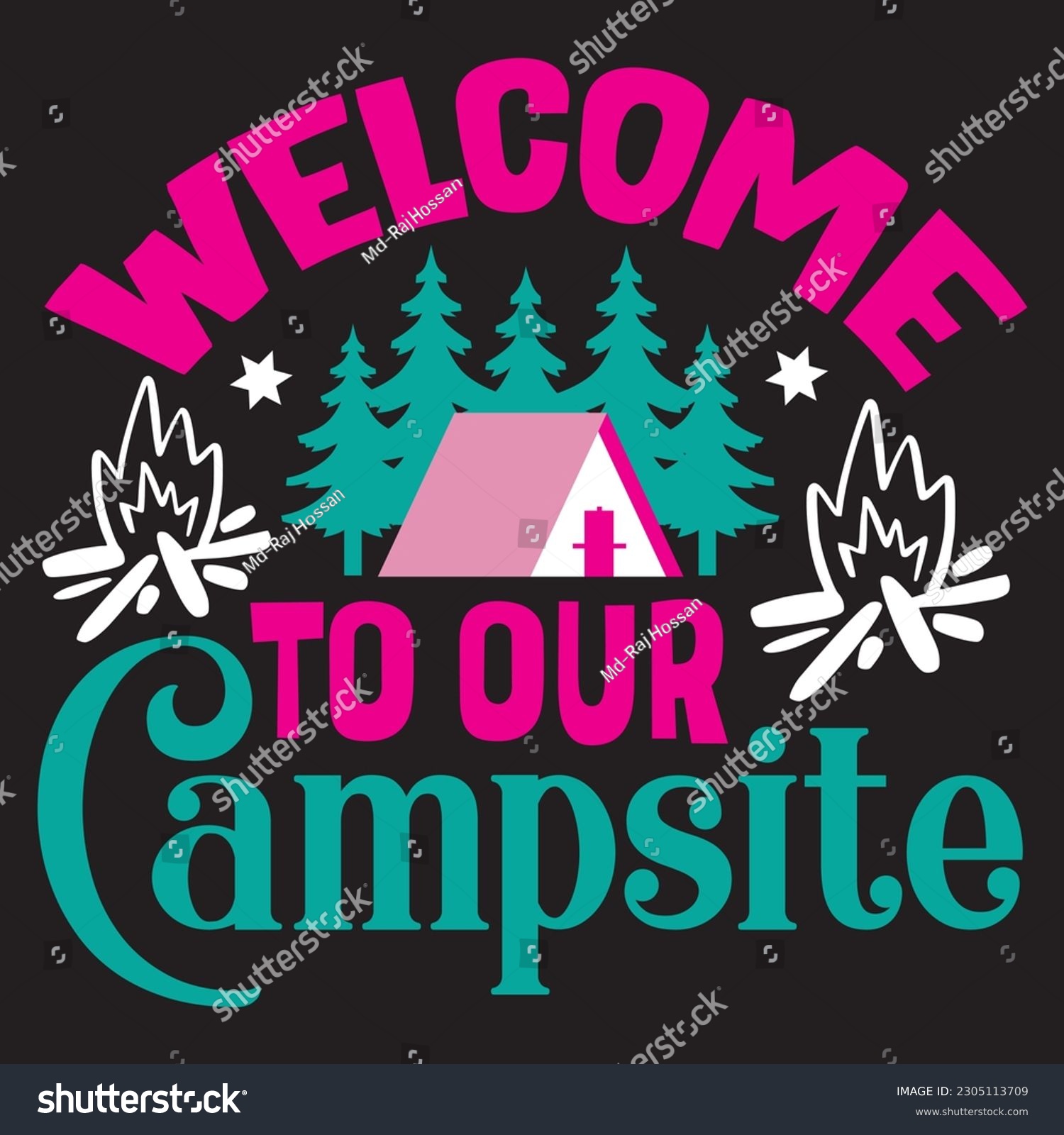 SVG of Welcome to Our Campsite T-shirt Design Vector File svg