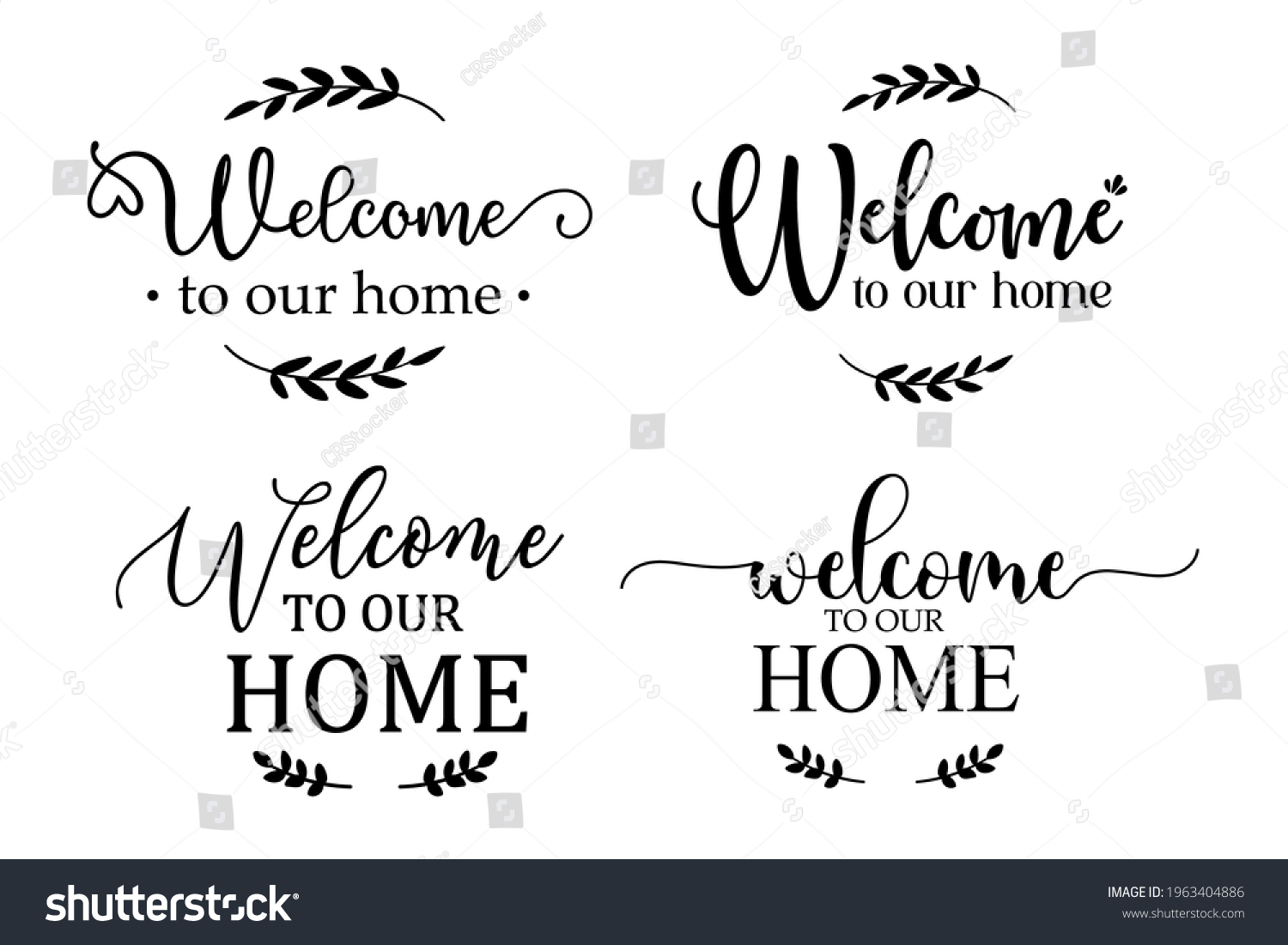 SVG of Welcome to our home sign For decorating the front of the house to greet the visitors. svg