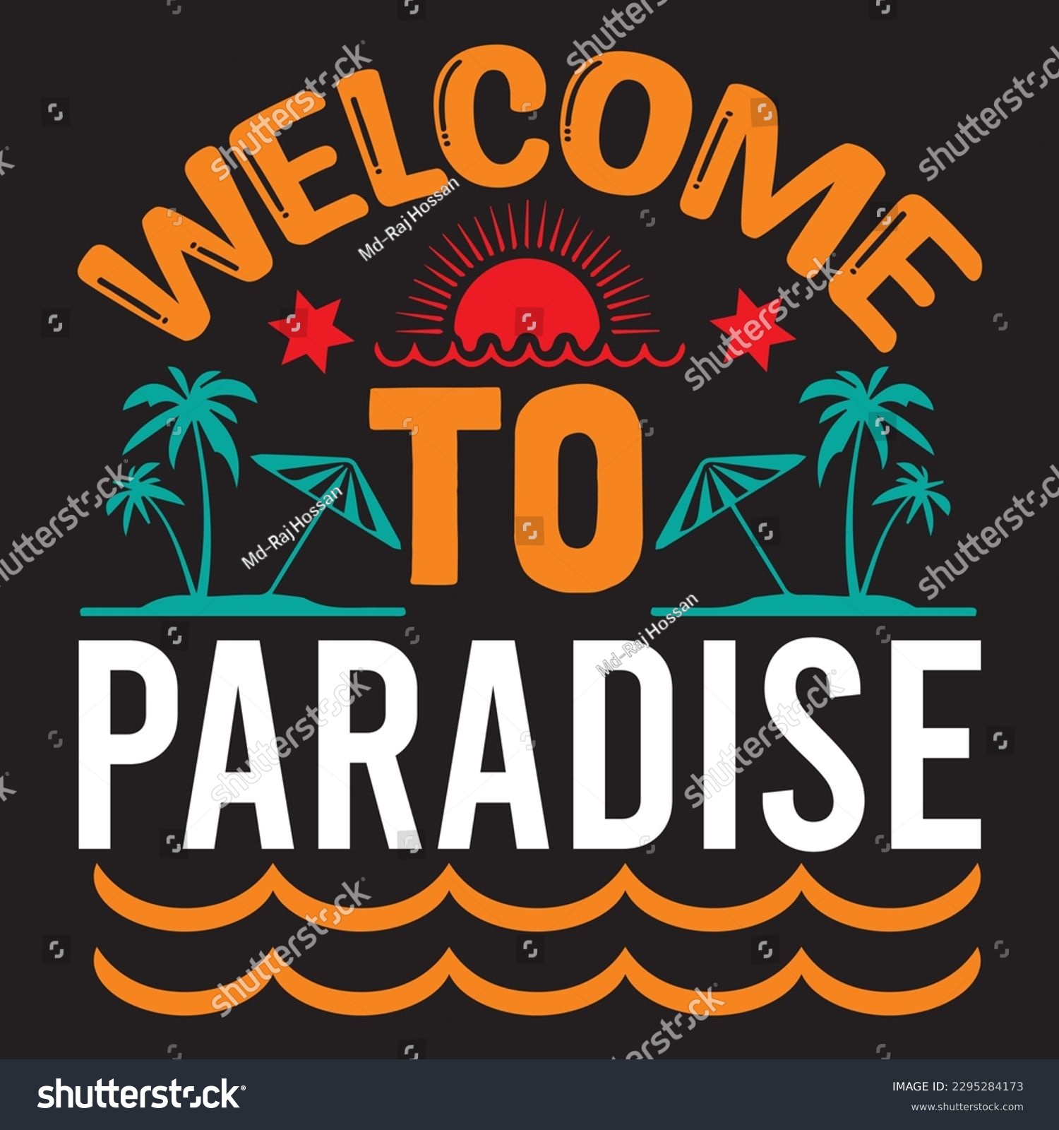 SVG of Welcome to Paradise T-shirt Design Vector File svg