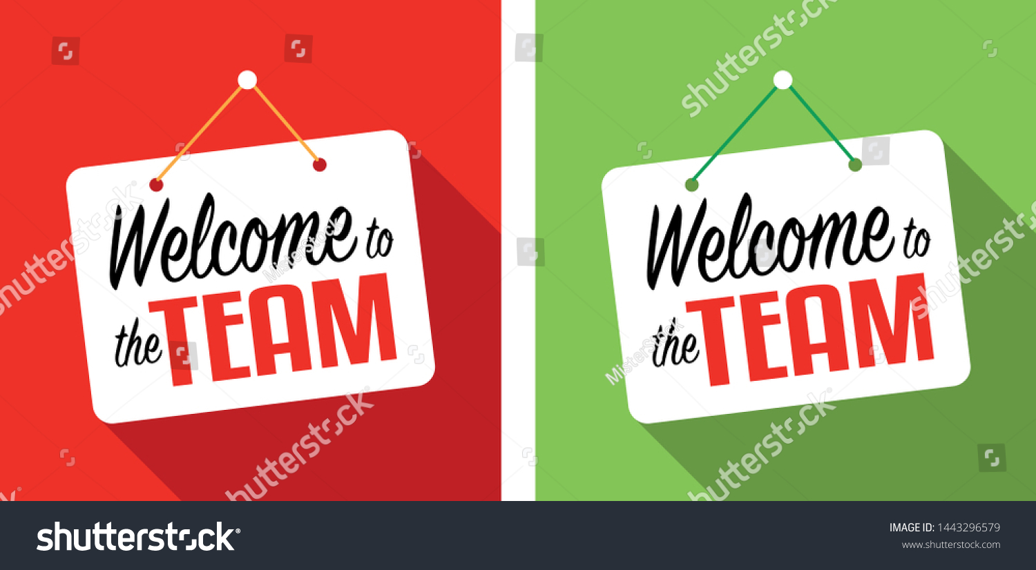 Welcome Team Door Sign Hanging Stock Vector (Royalty Free) 1443296579 ...