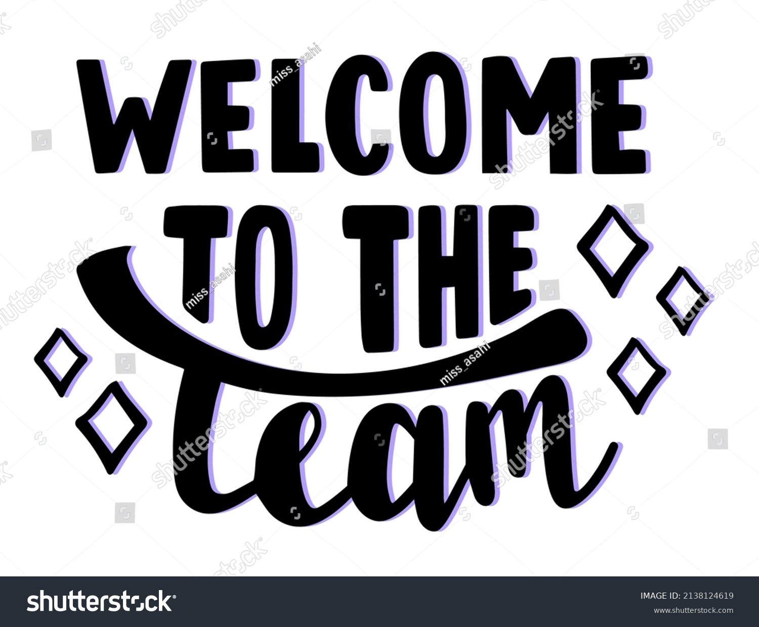 Welcome Team Hand Drawn Lettering Logo Stock Vector (Royalty Free ...