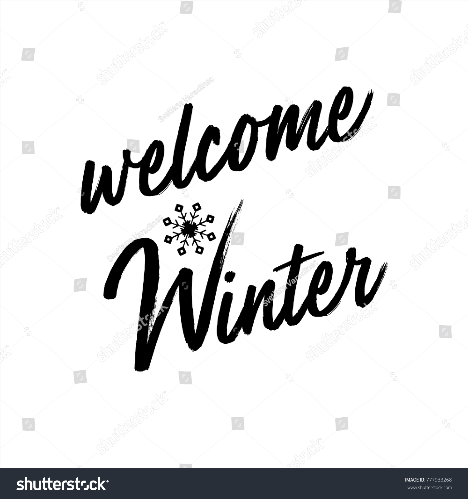 Welcome Winter Lettering Inscription Winter Background Stock Vector ...