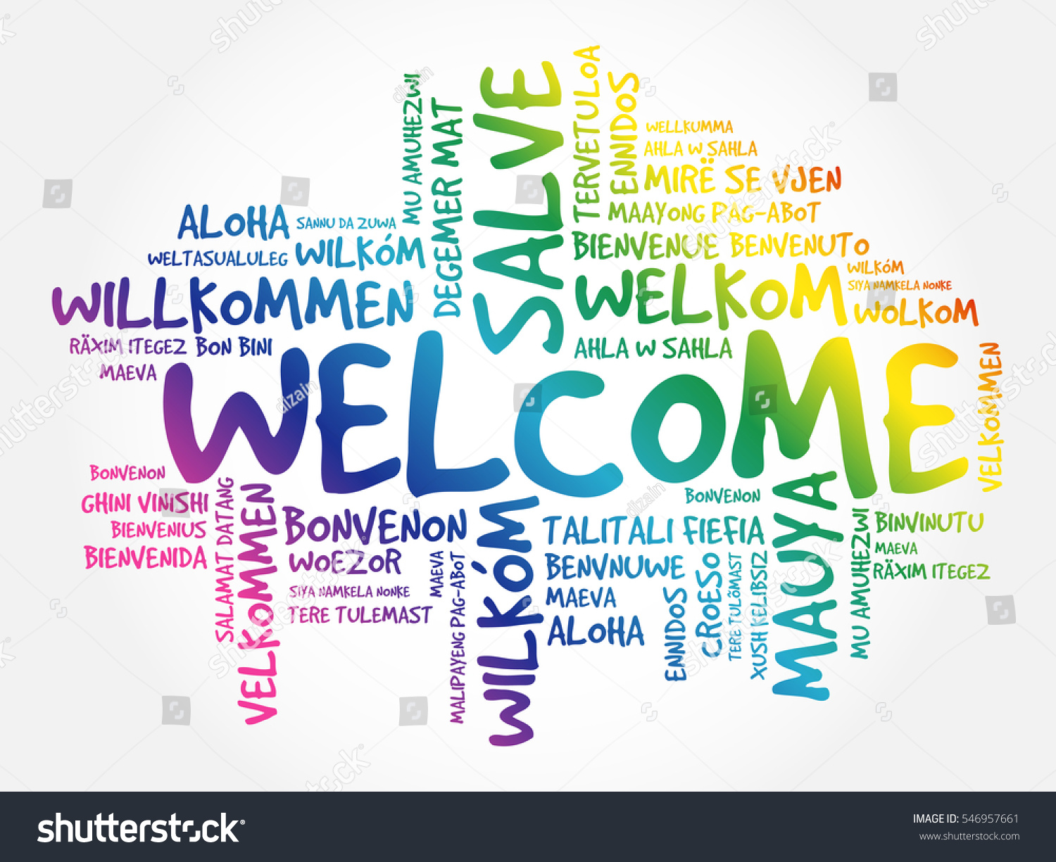 Welcome Word Cloud Different Languages Concept Stock Vector (Royalty ...