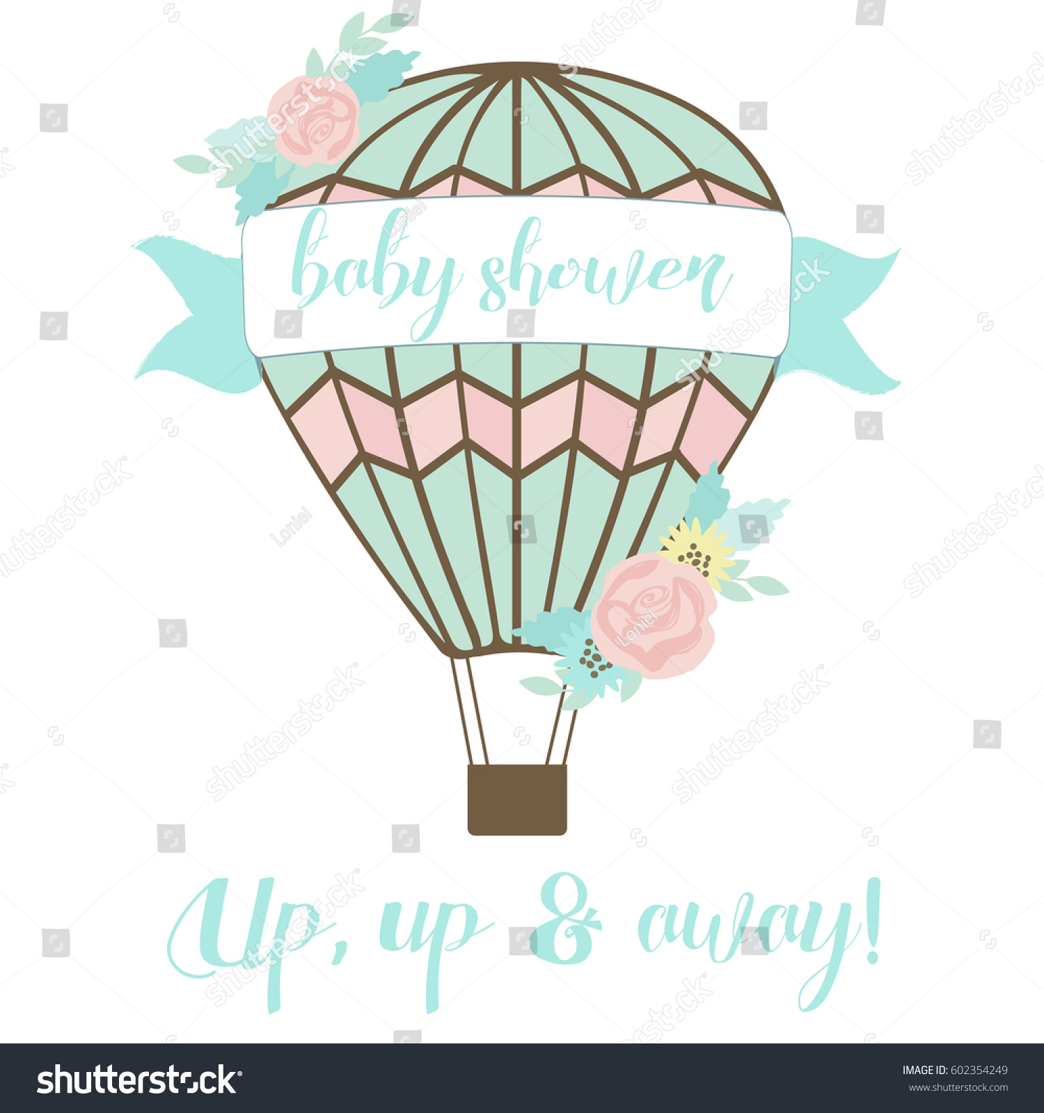 welcoming baby vector card air balloon stock vector royalty free welcoming baby card