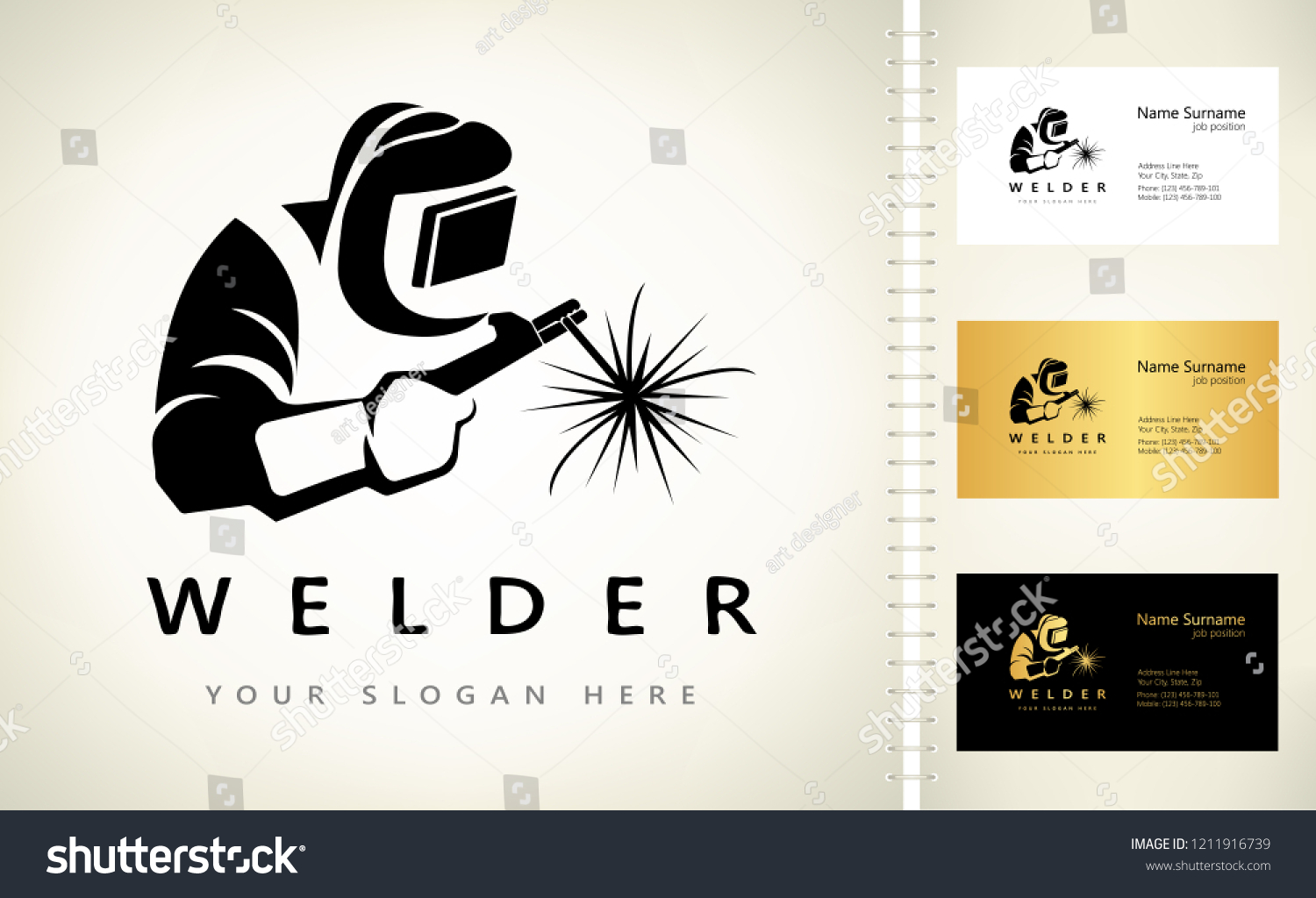 Welder Logo Vector Stock Vector Royalty Free 1211916739