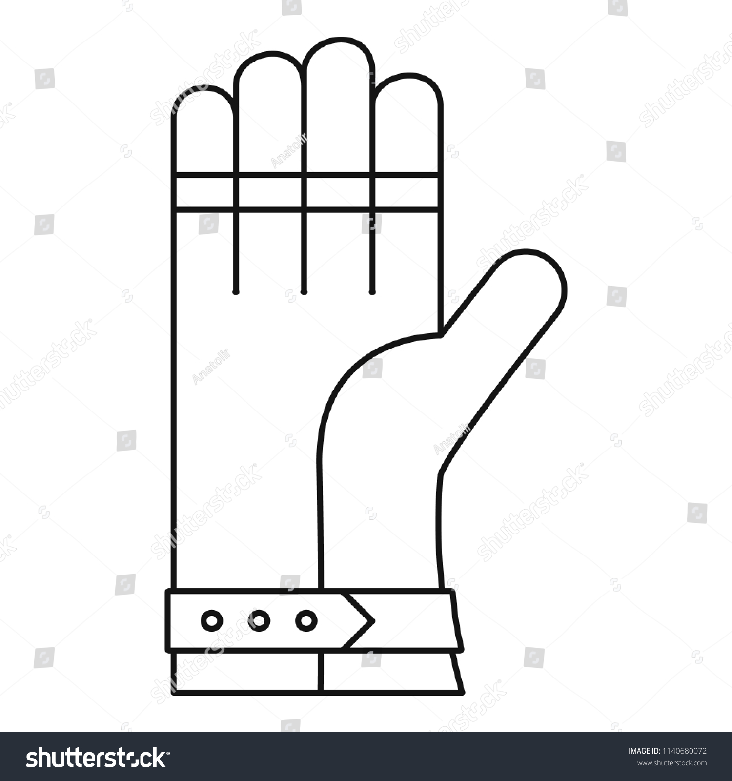 Welding Glove Icon Outline Illustration Welding Stock Vector Royalty Free 1140680072