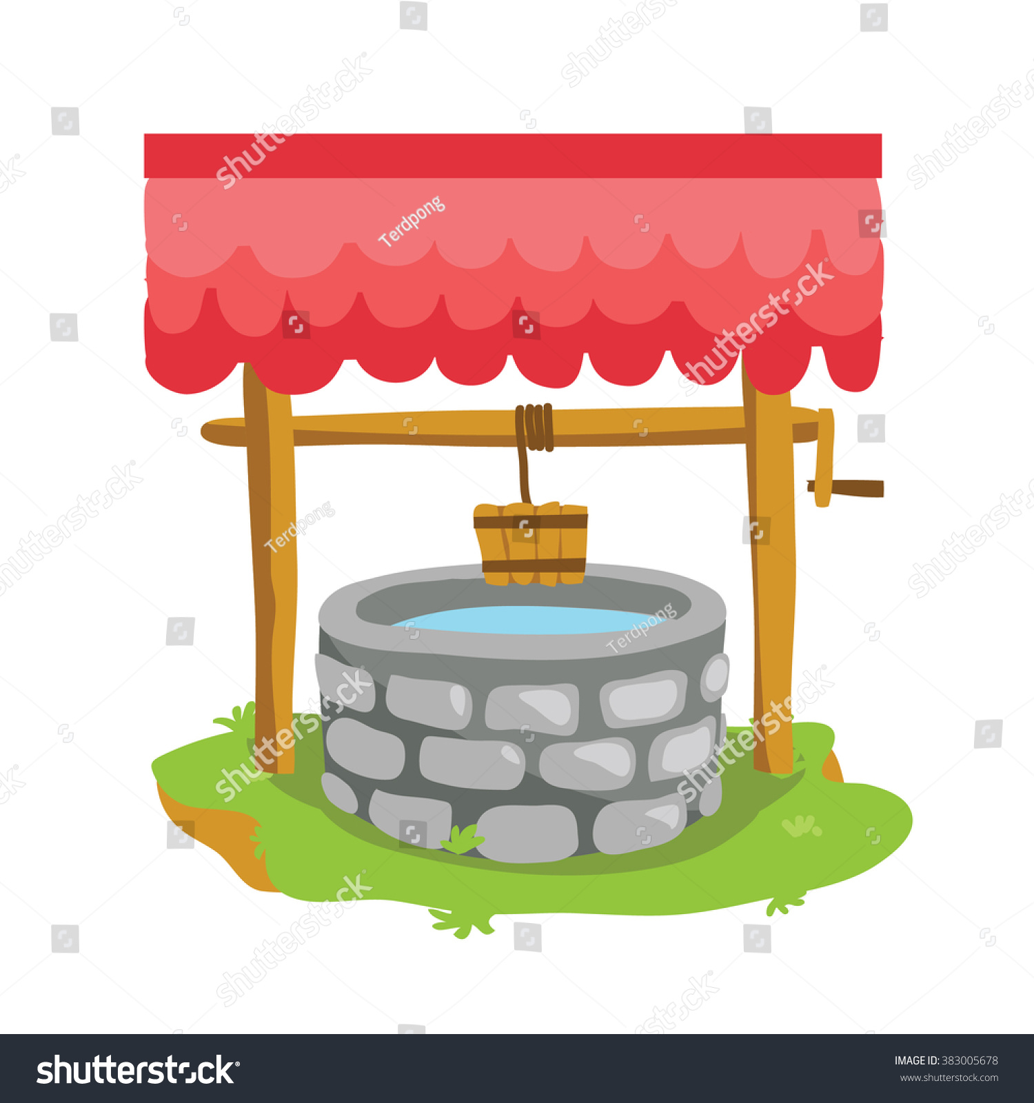 Well Cartoon Vector - 383005678 : Shutterstock