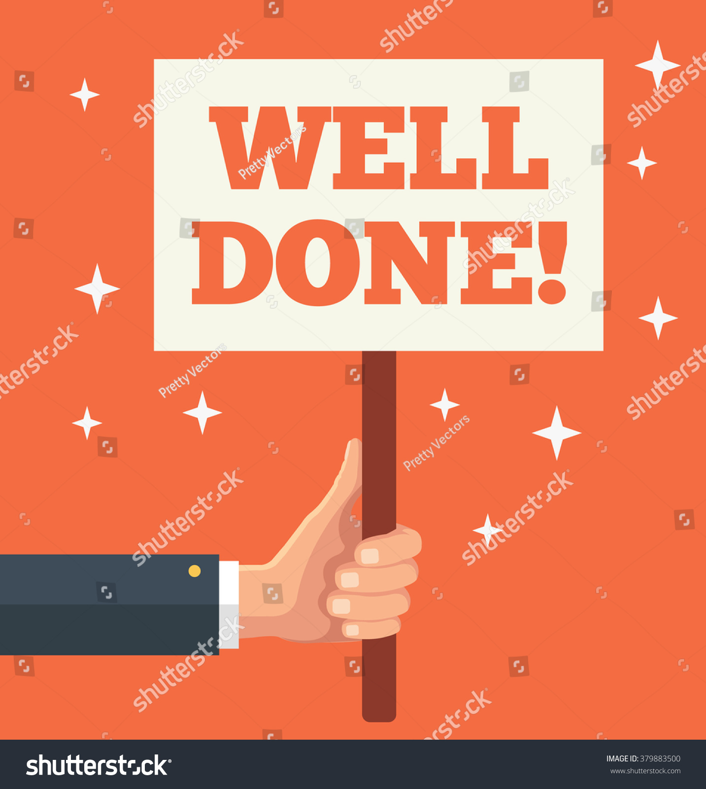 Well Done. Vector Cartoon Flat Banner - 379883500 : Shutterstock