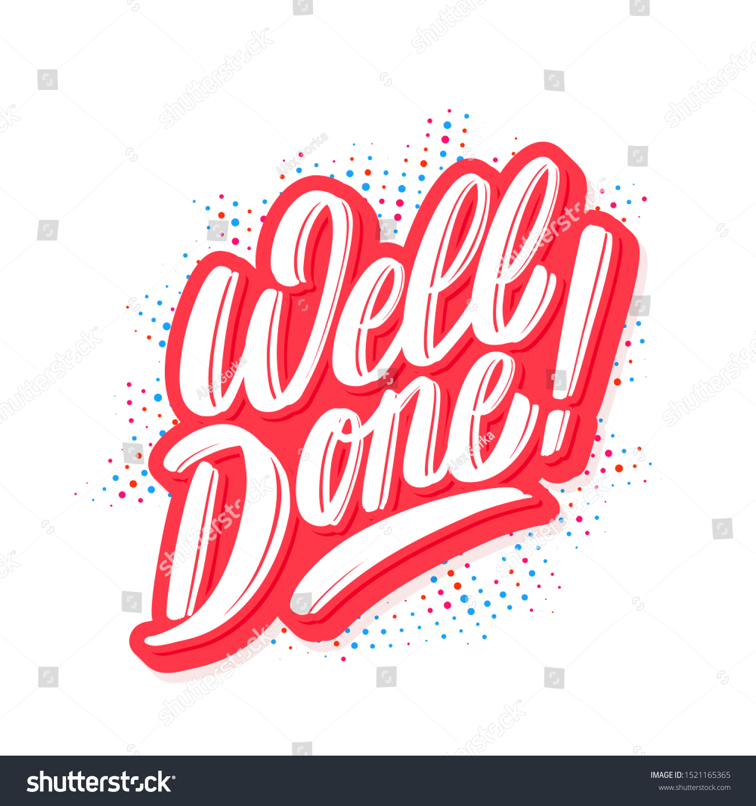 Well Done Vector Lettering Card Stock Vector (Royalty Free) 1521165365