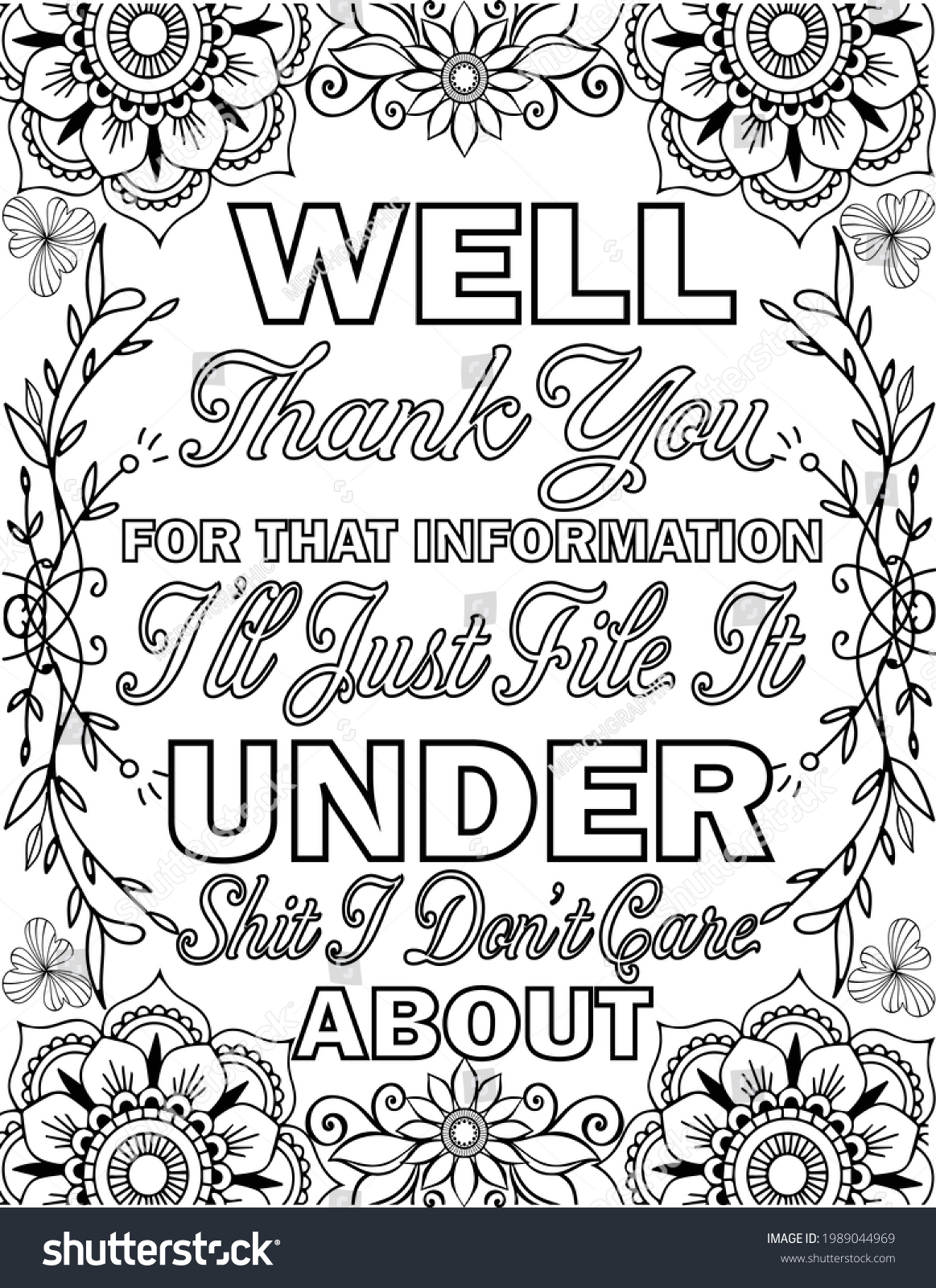 Well Thank You Coloring Page Hand Stock Vector (Royalty Free ...