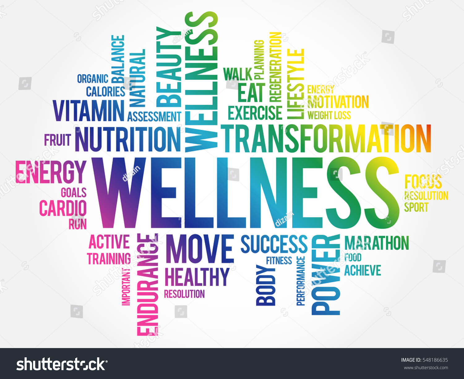 Wellness Word Cloud Fitness Sport Health Stock Vector 548186635 - Shutterstock