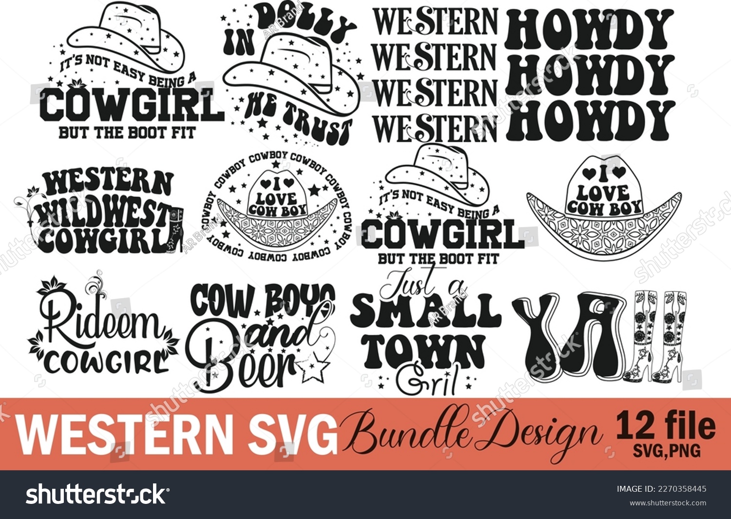 SVG of Western Cowboy cowgirl Bundle Design  svg