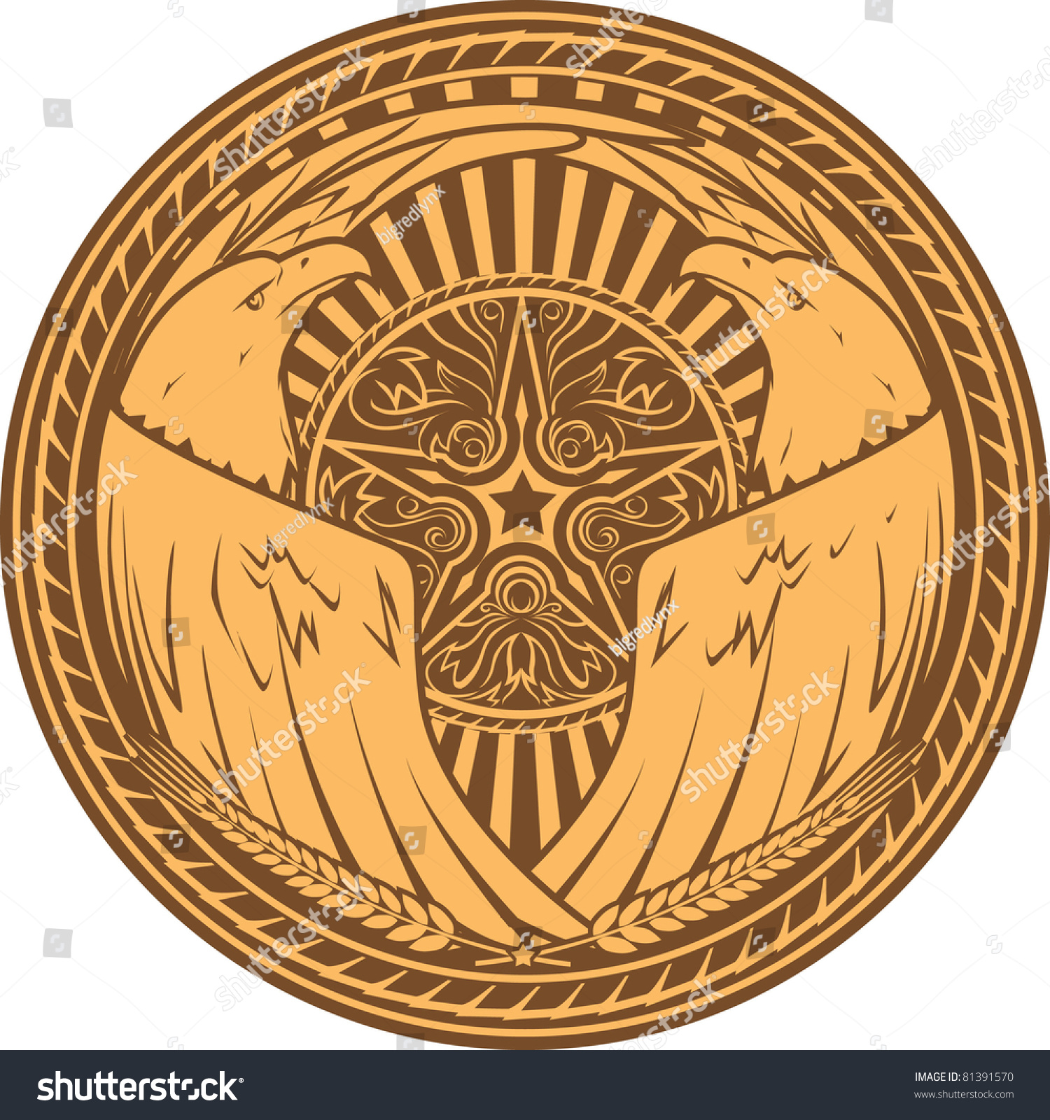 Western Eagle Crest Stock Vector (Royalty Free) 81391570