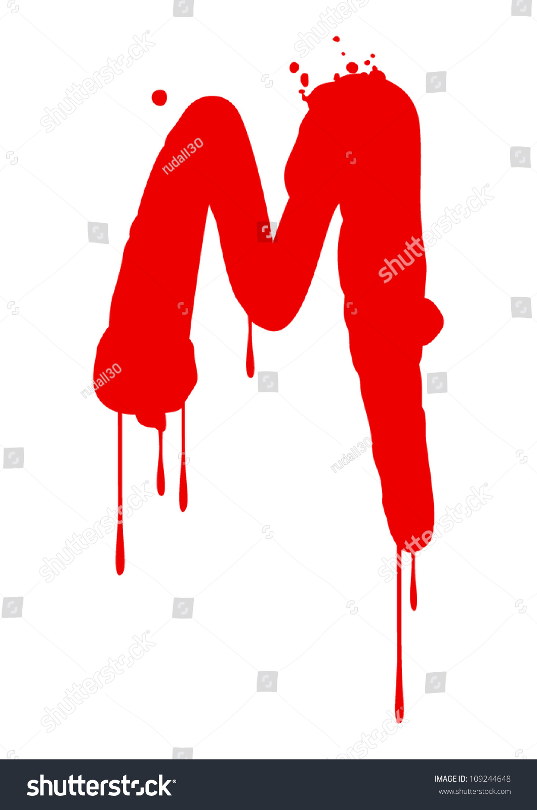 Wet Paint Font Type, Letter M Stock Vector Illustration 109244648 ...