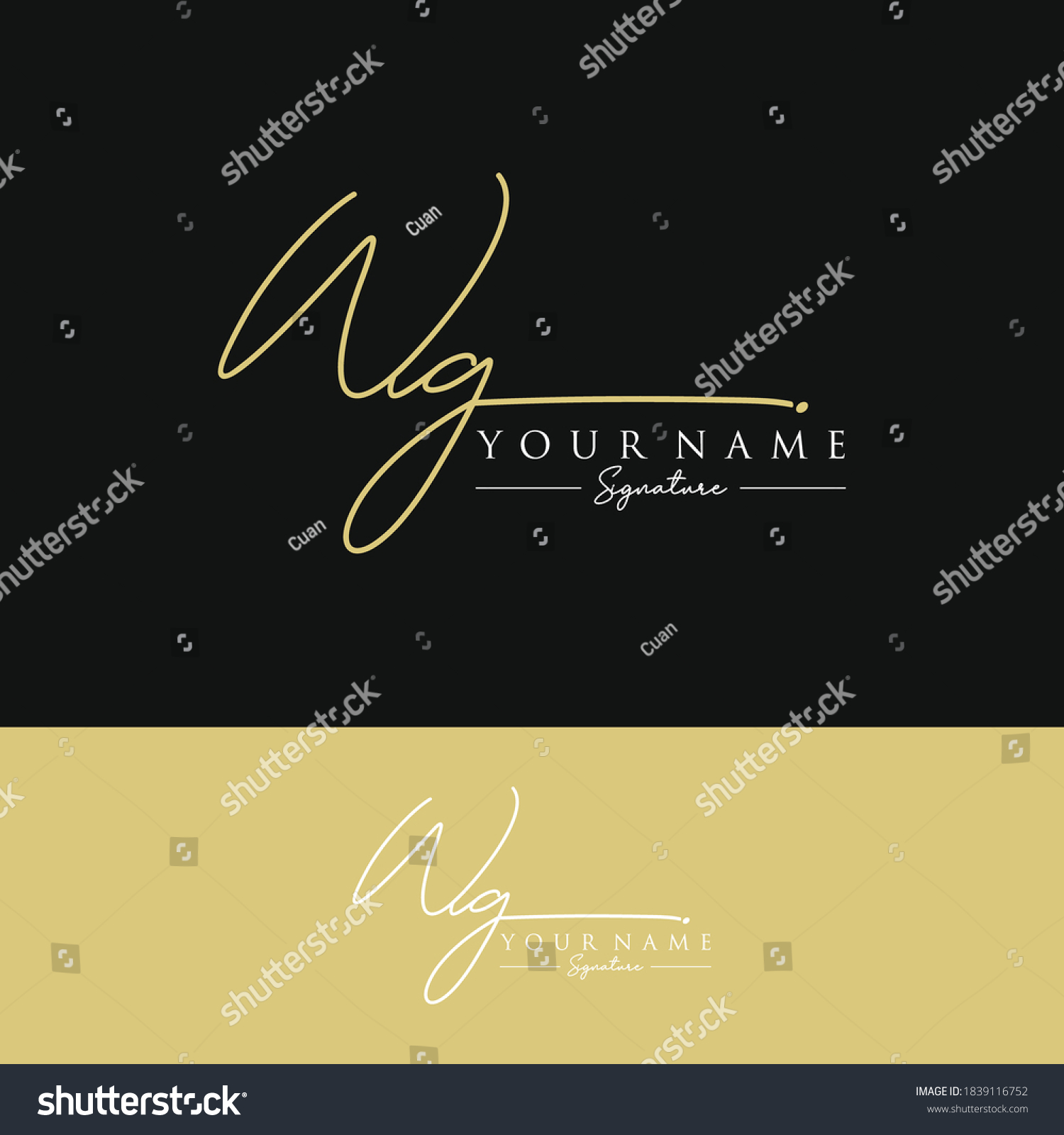 Wg Initial Letter Handwriting Signature Logo Stock Vector (Royalty Free ...