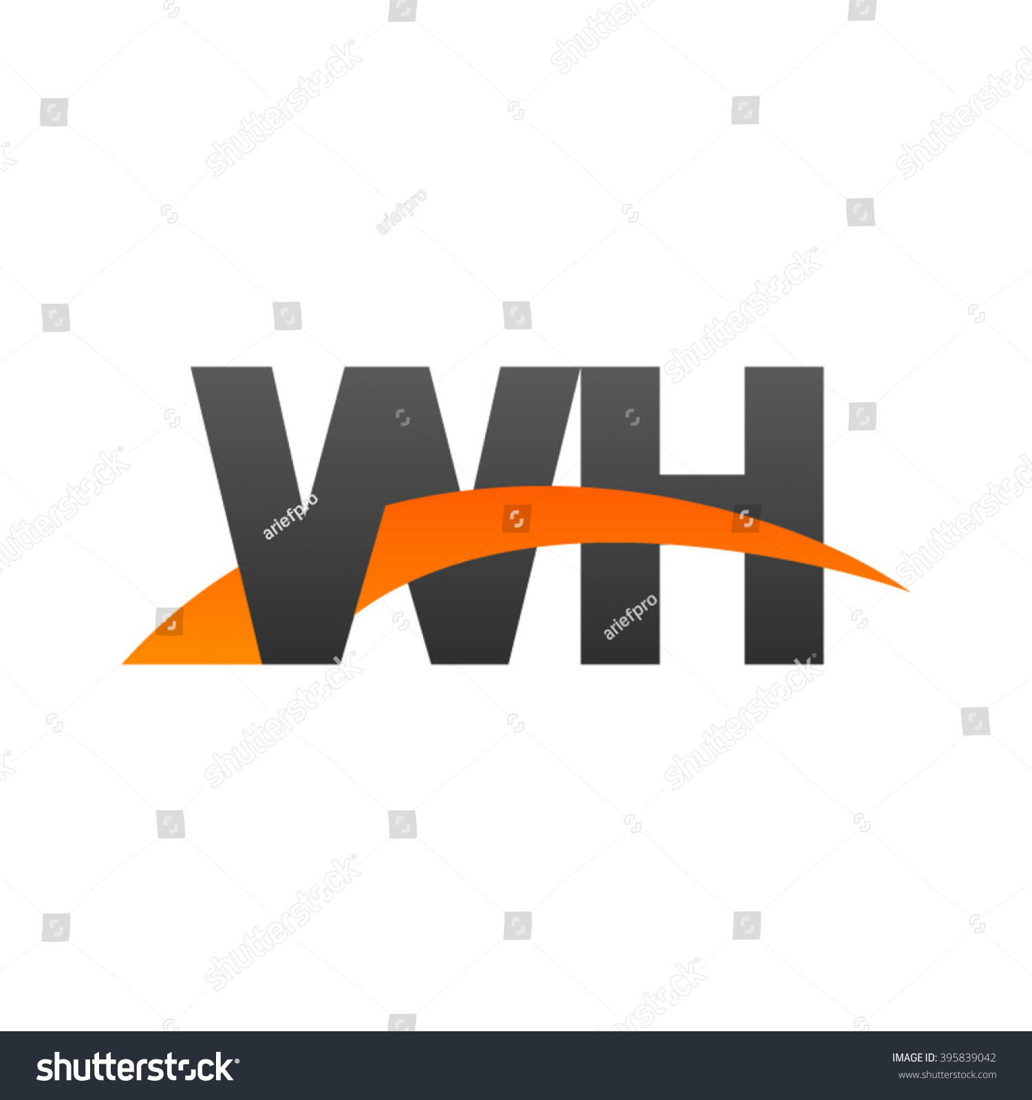 Wh Initial Overlapping Swoosh Letter Logo Stock Vector (Royalty Free ...